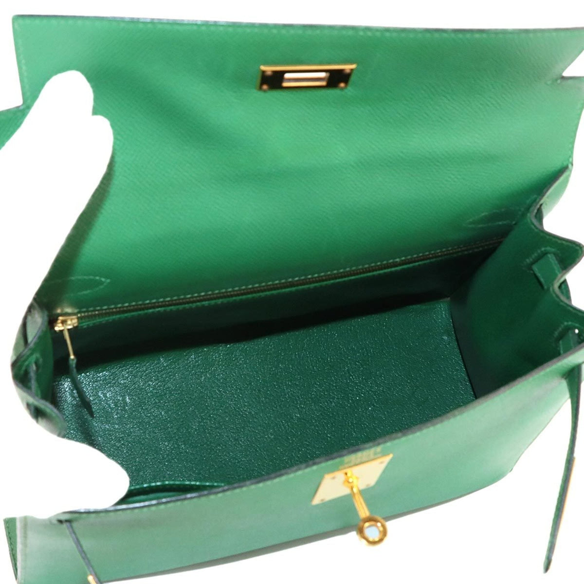 Hermes Vert Bengal Courchevel Leather Handbag (Pre-Owned)