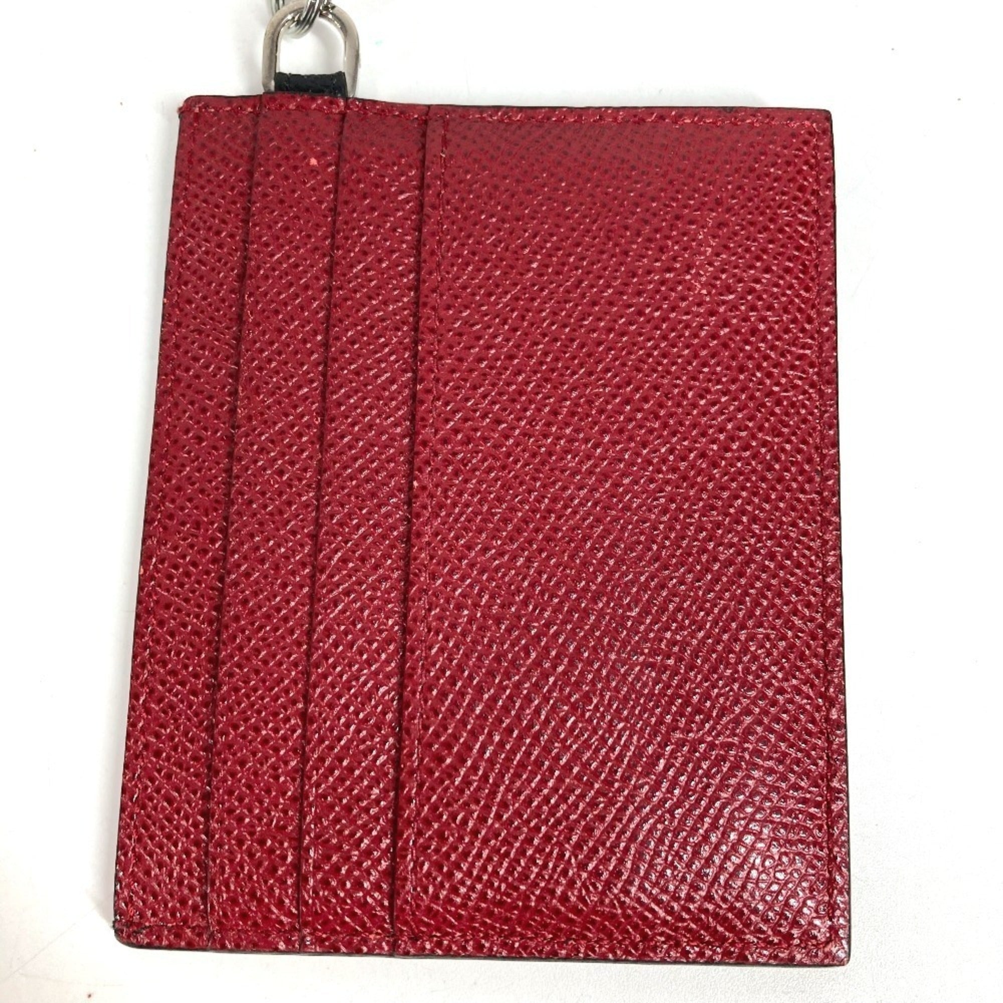 Bvlgari Black Red Color Leather Long Wallet (Bi-Fold) (Pre-Owned)