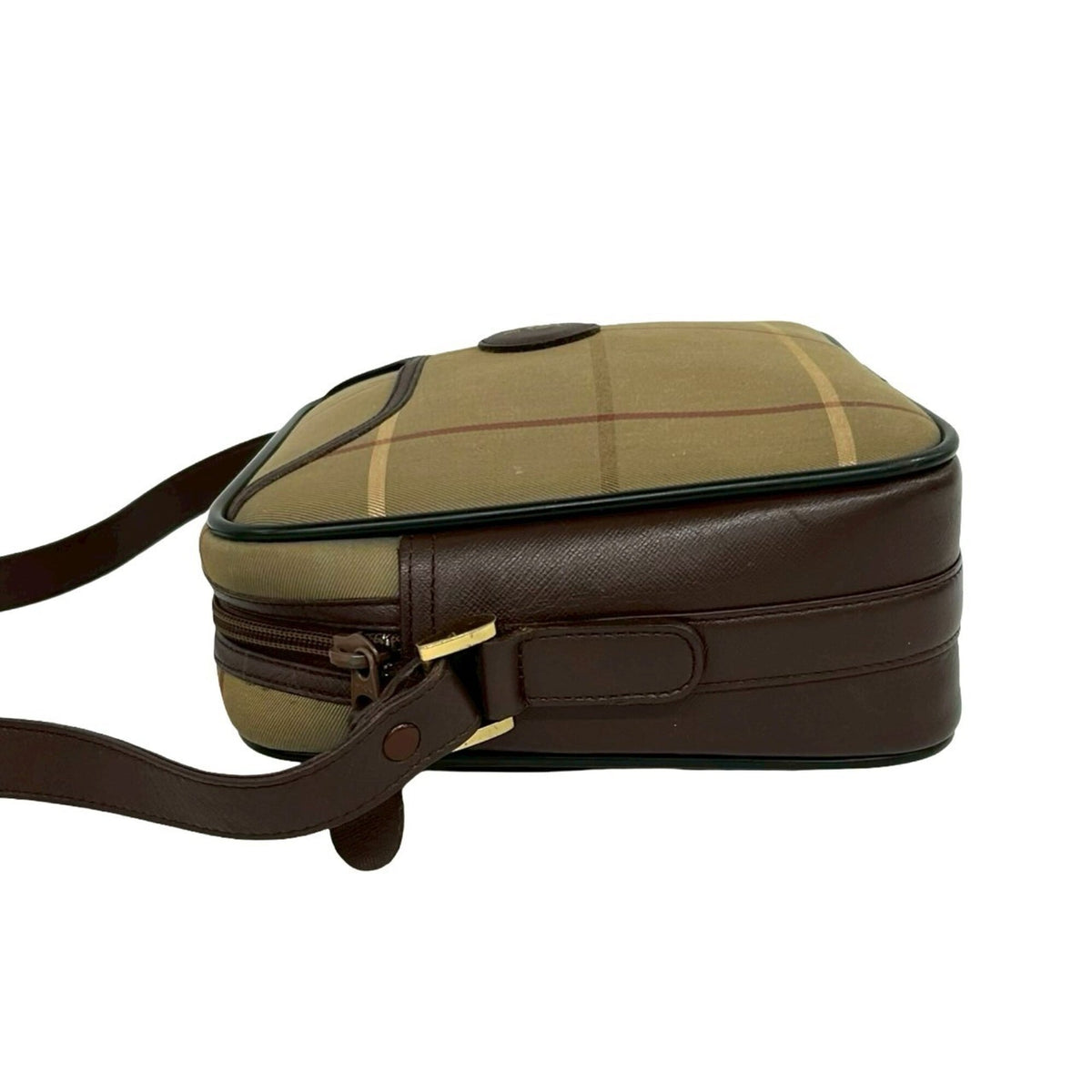 Burberry Brown Khaki Canvas Leather Pochette Shoulder Bag (Pre-Owned)