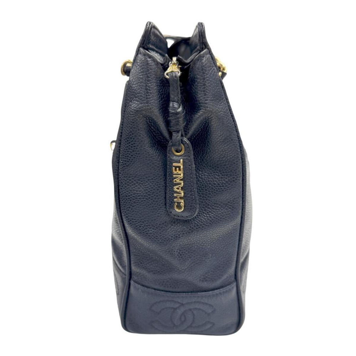 Chanel Navy Grained Calfskin Tote Bag (Pre-Owned)
