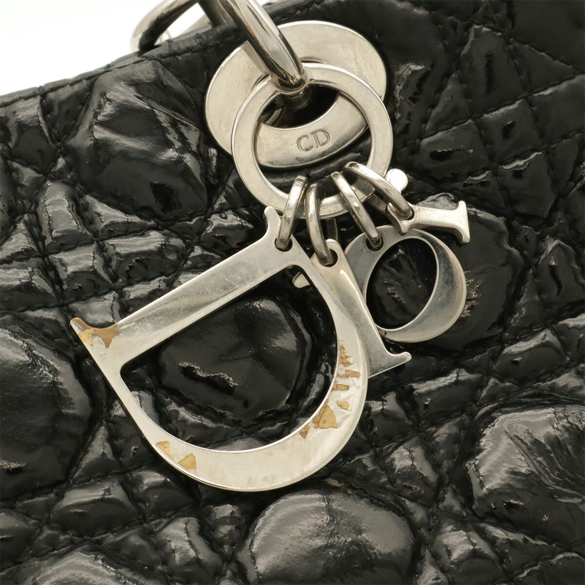 Christian Dior Black Leather Handbag Tote Bag (Pre-Owned)