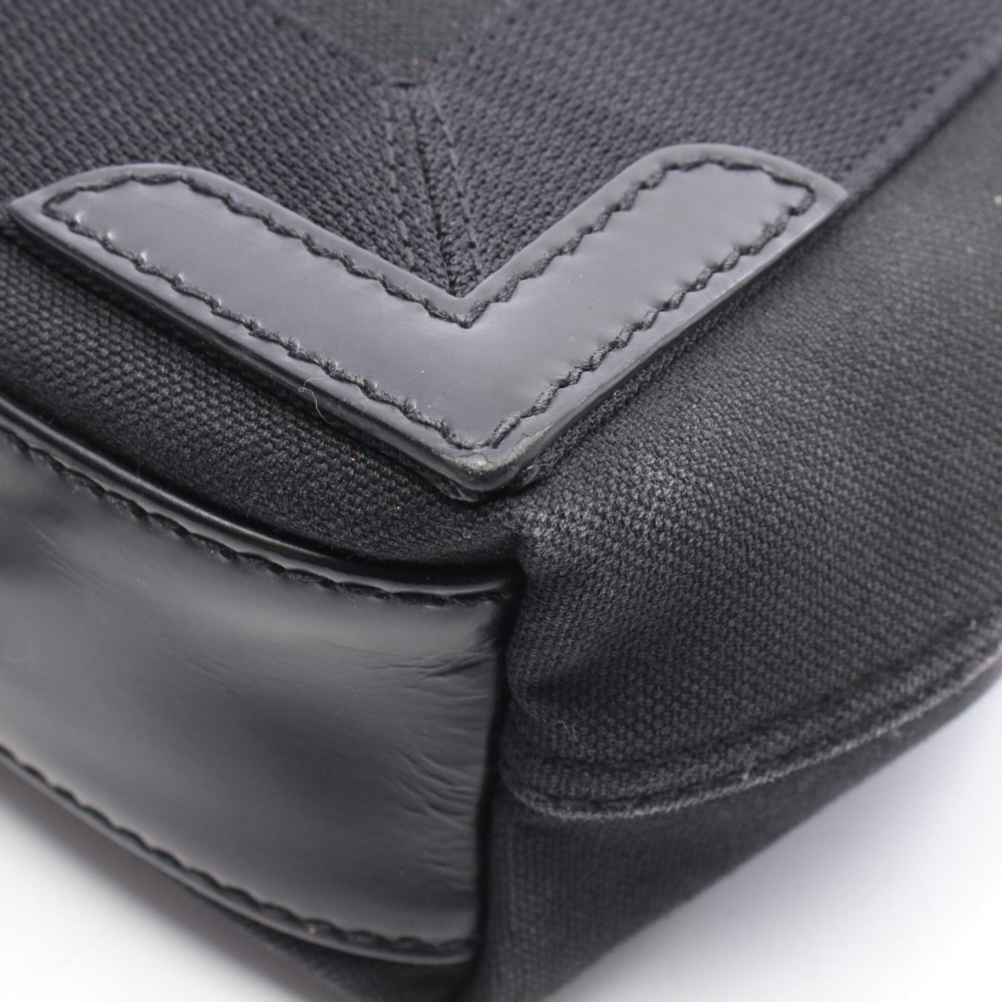 Balenciaga Black Canvas Leather Handbag Pouch (Pre-Owned)