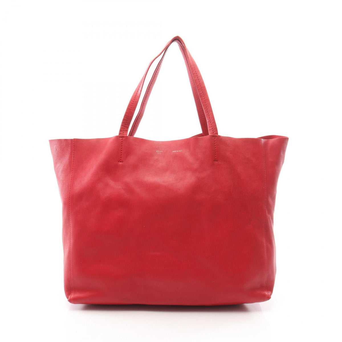 Celine Red Color Leather Handbag Tote Bag (Pre-Owned)