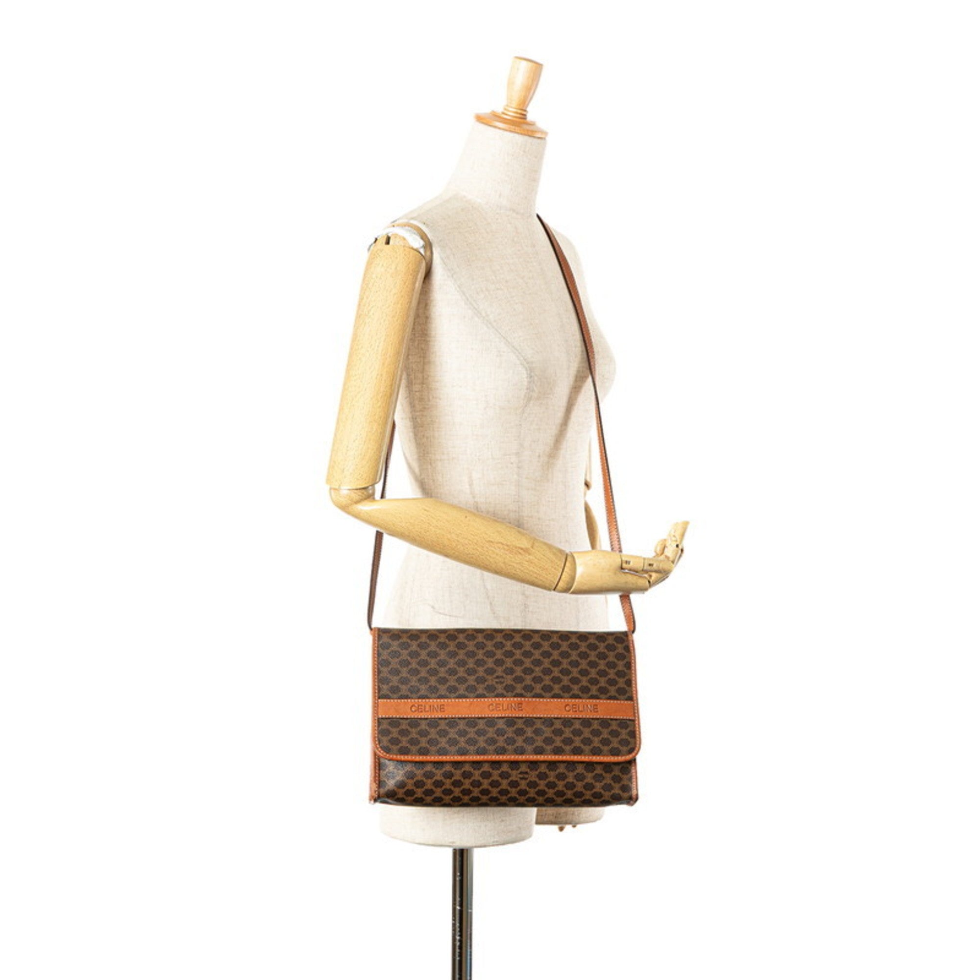 Celine Brown Pvc Leather Shoulder Bag (Pre-Owned)
