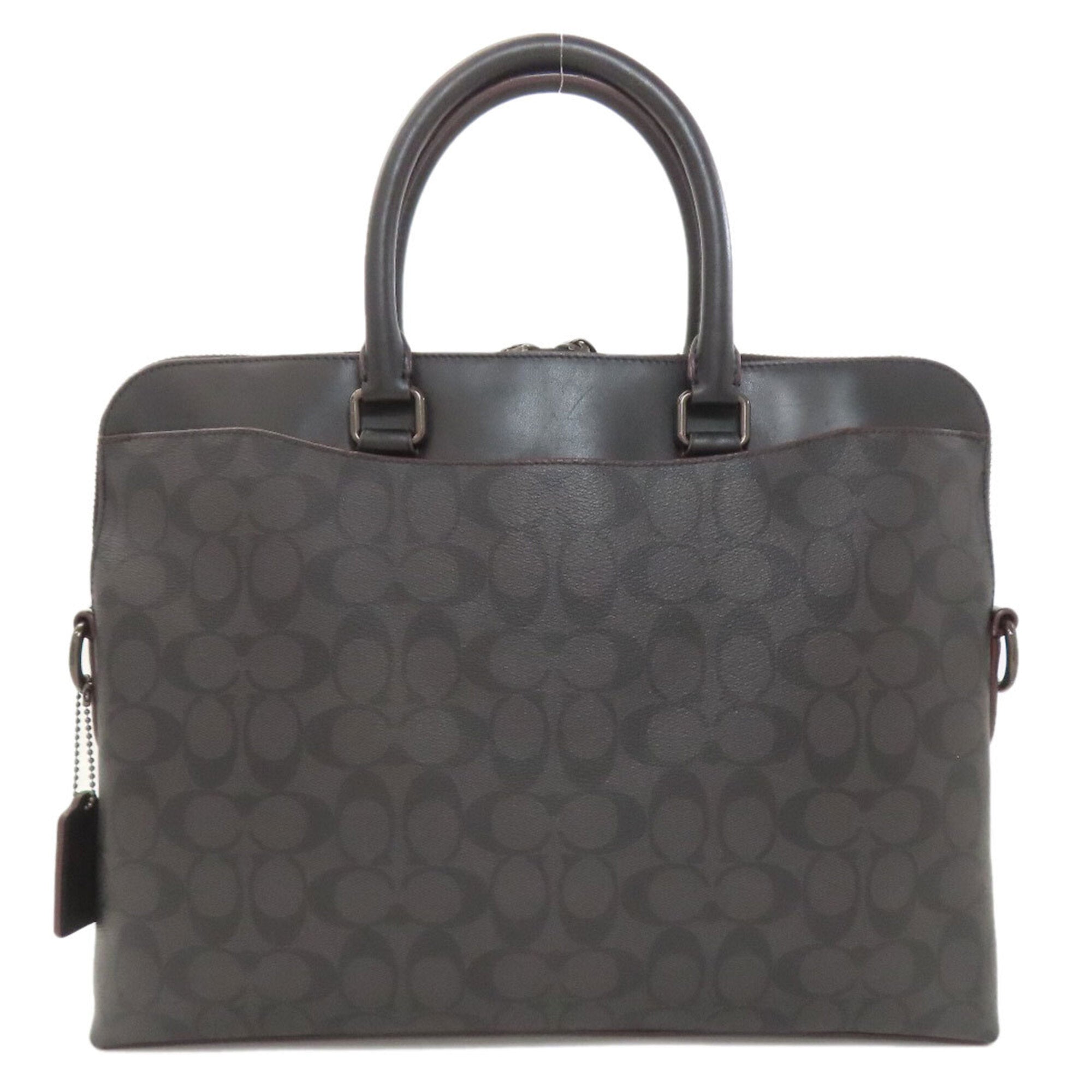 Coach Signature Black Pvc Leather Briefcase (Pre-Owned)