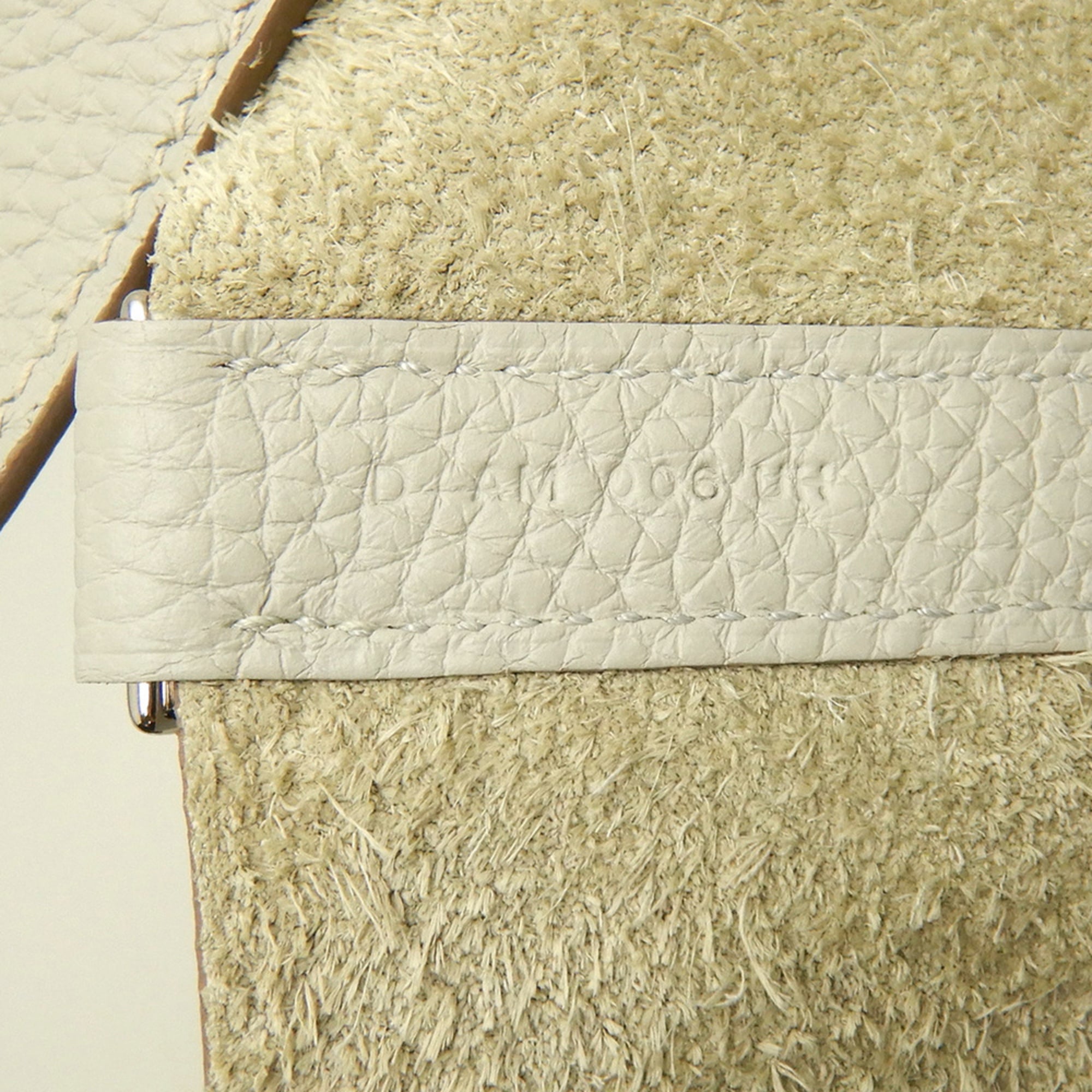 Hermes Pearl White White Taurillon Clemence Leather Handbag (Pre-Owned)