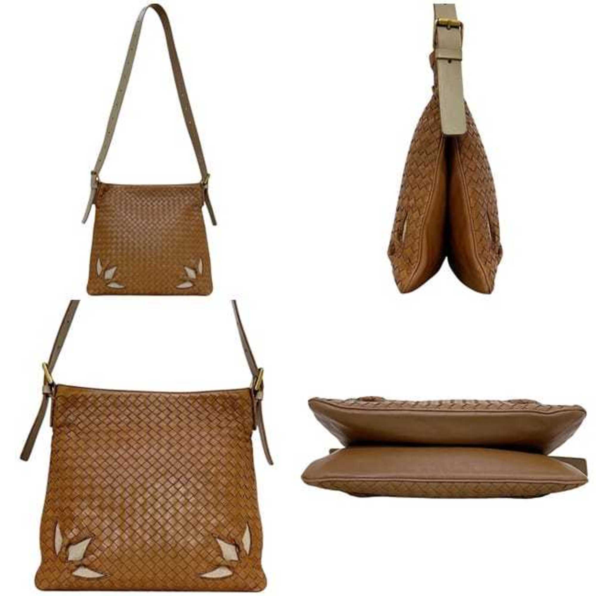 Bottega Veneta Intrecciato Brown Leather Shoulder Bag (Pre-Owned)
