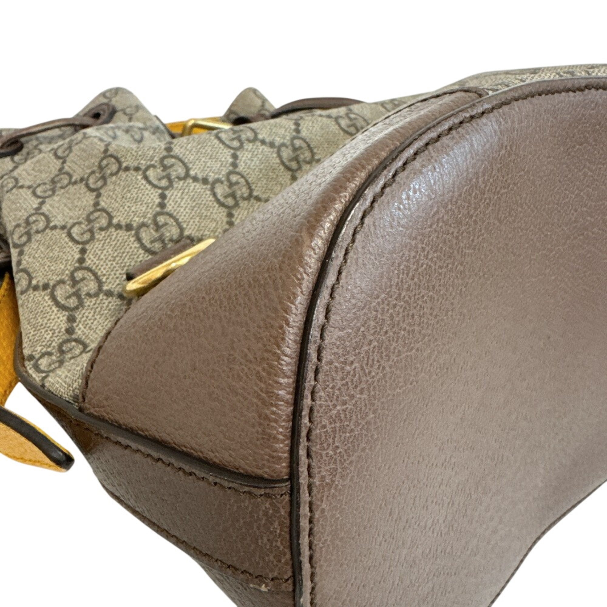 Gucci Beige Brown Yellow Pvc Leather Handbag Shoulder Bag (Pre-Owned)