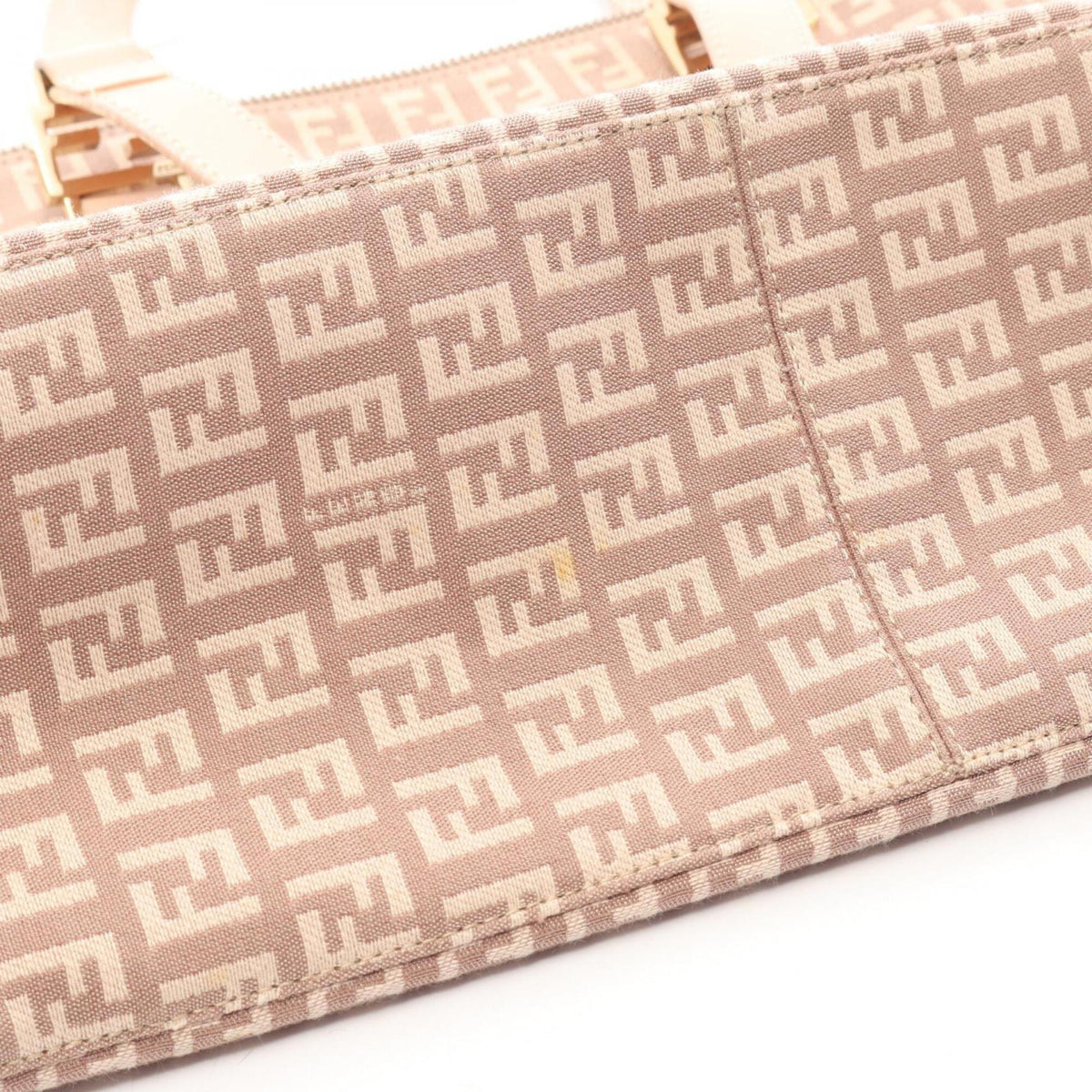 Fendi Pink Canvas Leather Handbag Tote Bag (Pre-Owned)