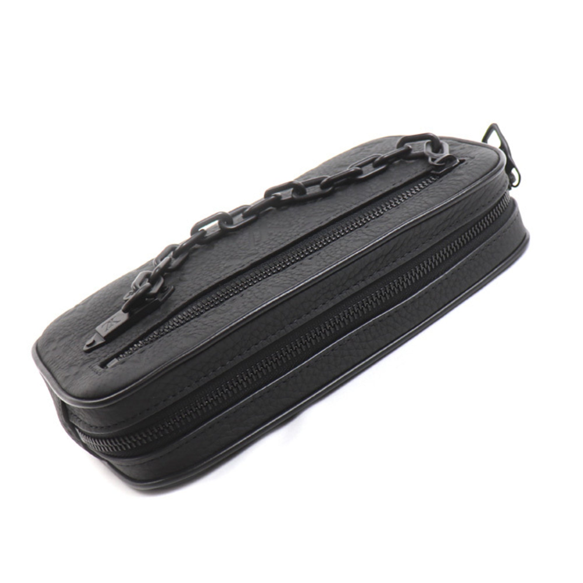 Louis Vuitton Black Leather Clutch Bag (Pre-Owned)
