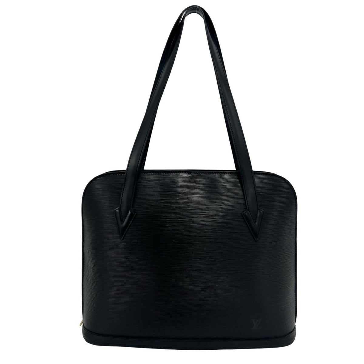 Louis Vuitton Black Leather Shoulder Bag Tote Bag (Pre-Owned)