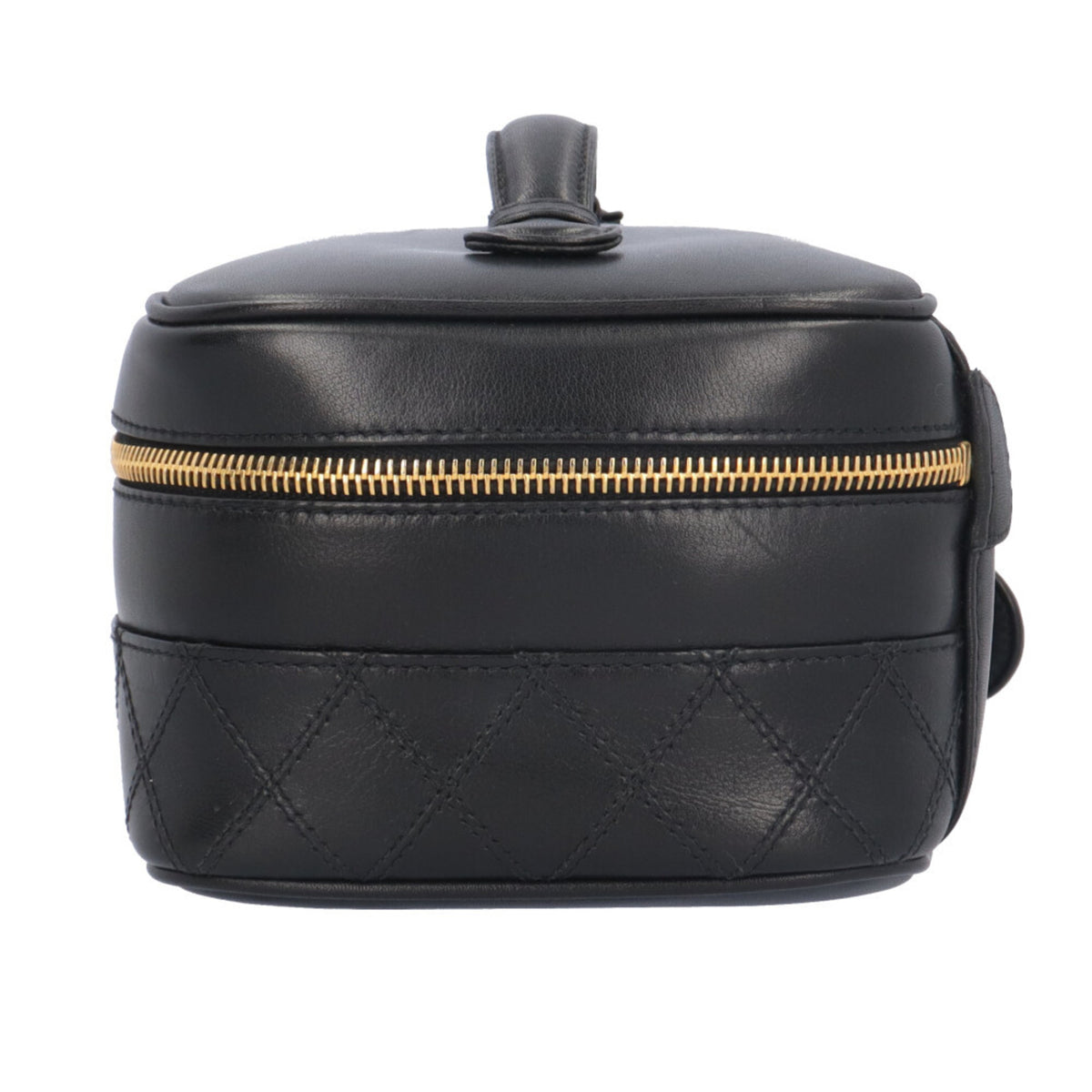 Chanel Black Leather Handbag Vanity Bag (Pre-Owned)