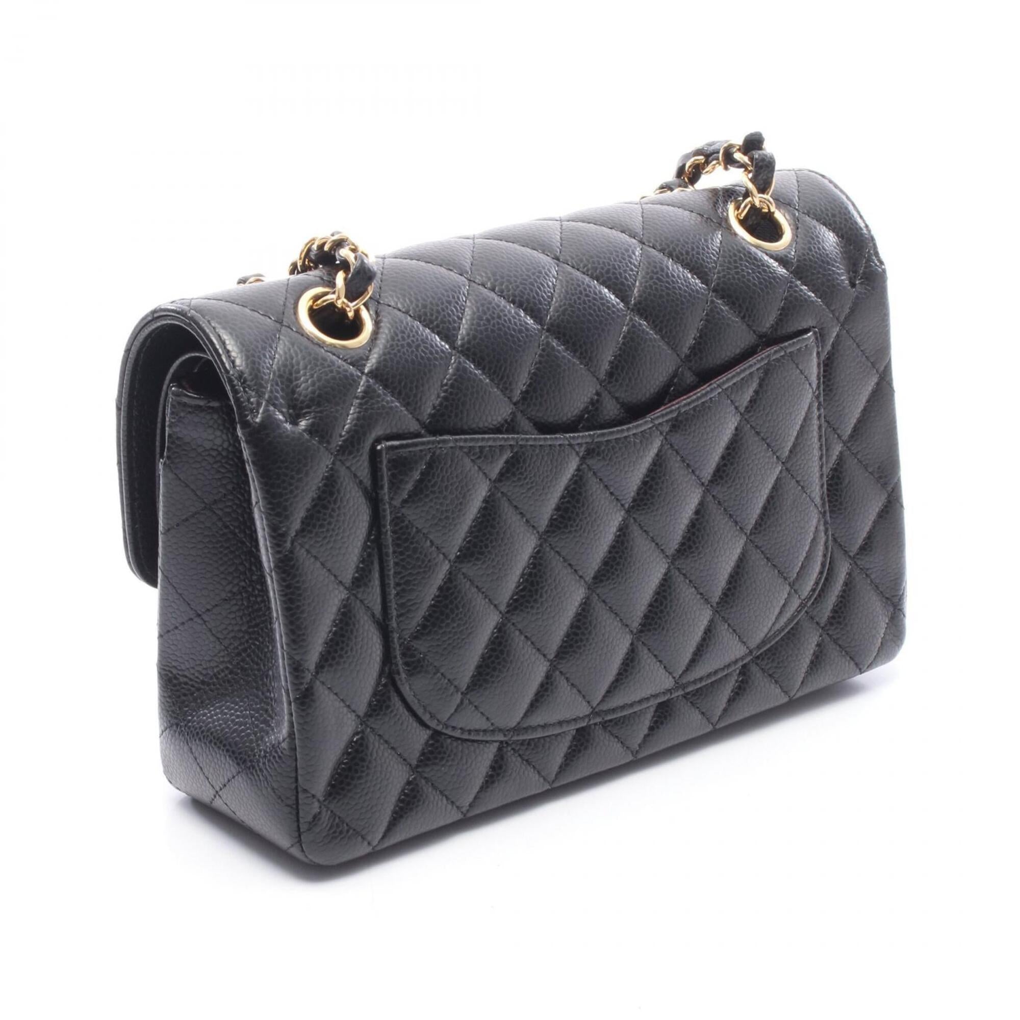 Chanel Black Leather Handbag Shoulder Bag (Pre-Owned)