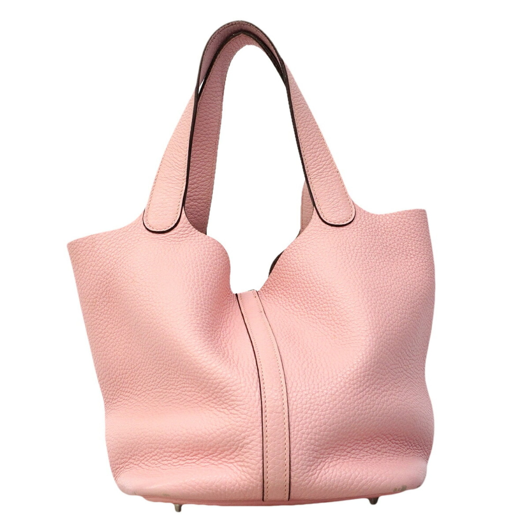 Hermes Rose Sakura Taurillon Clemence Leather Handbag (Pre-Owned)