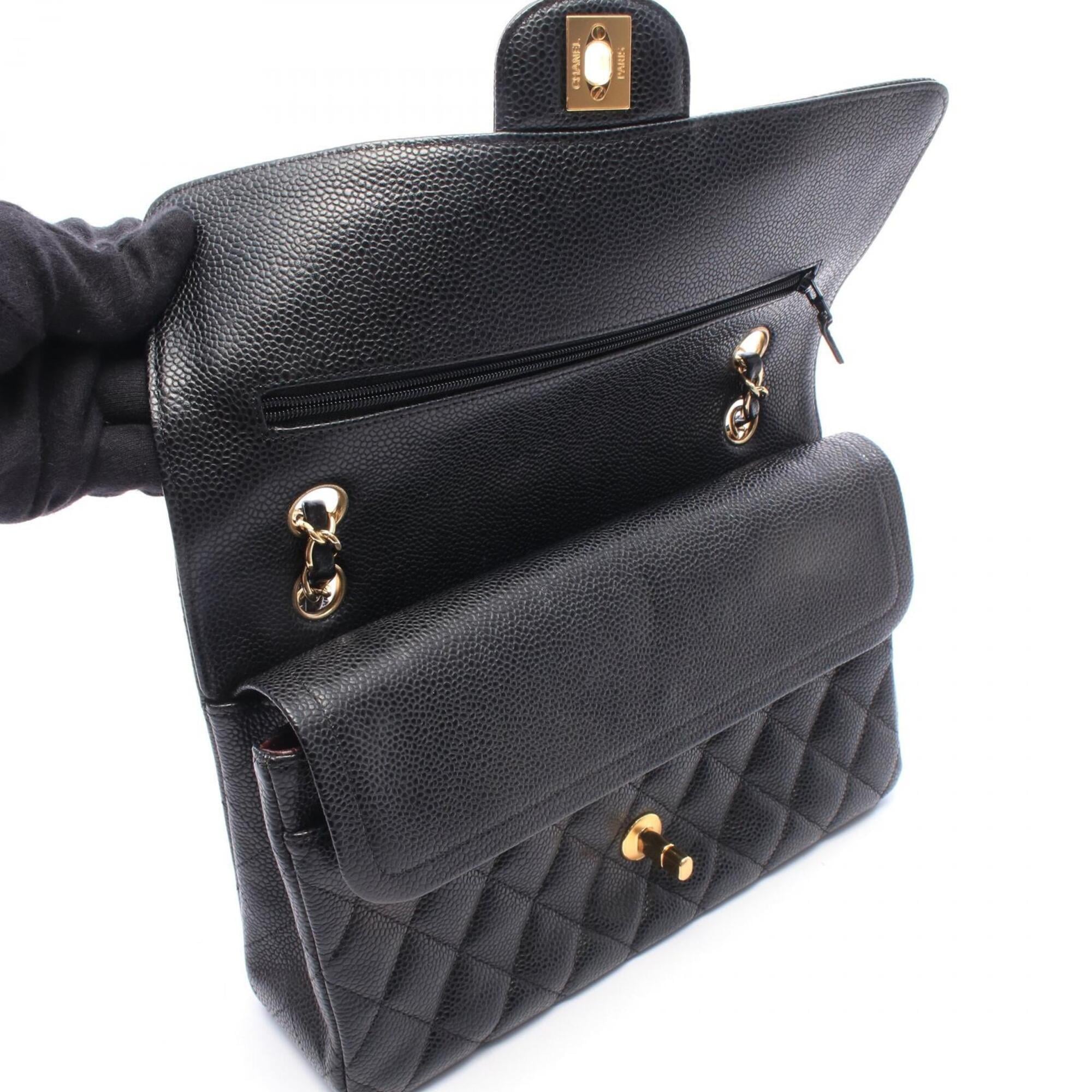 Chanel Black Grained Calfskin Handbag Shoulder Bag (Pre-Owned)