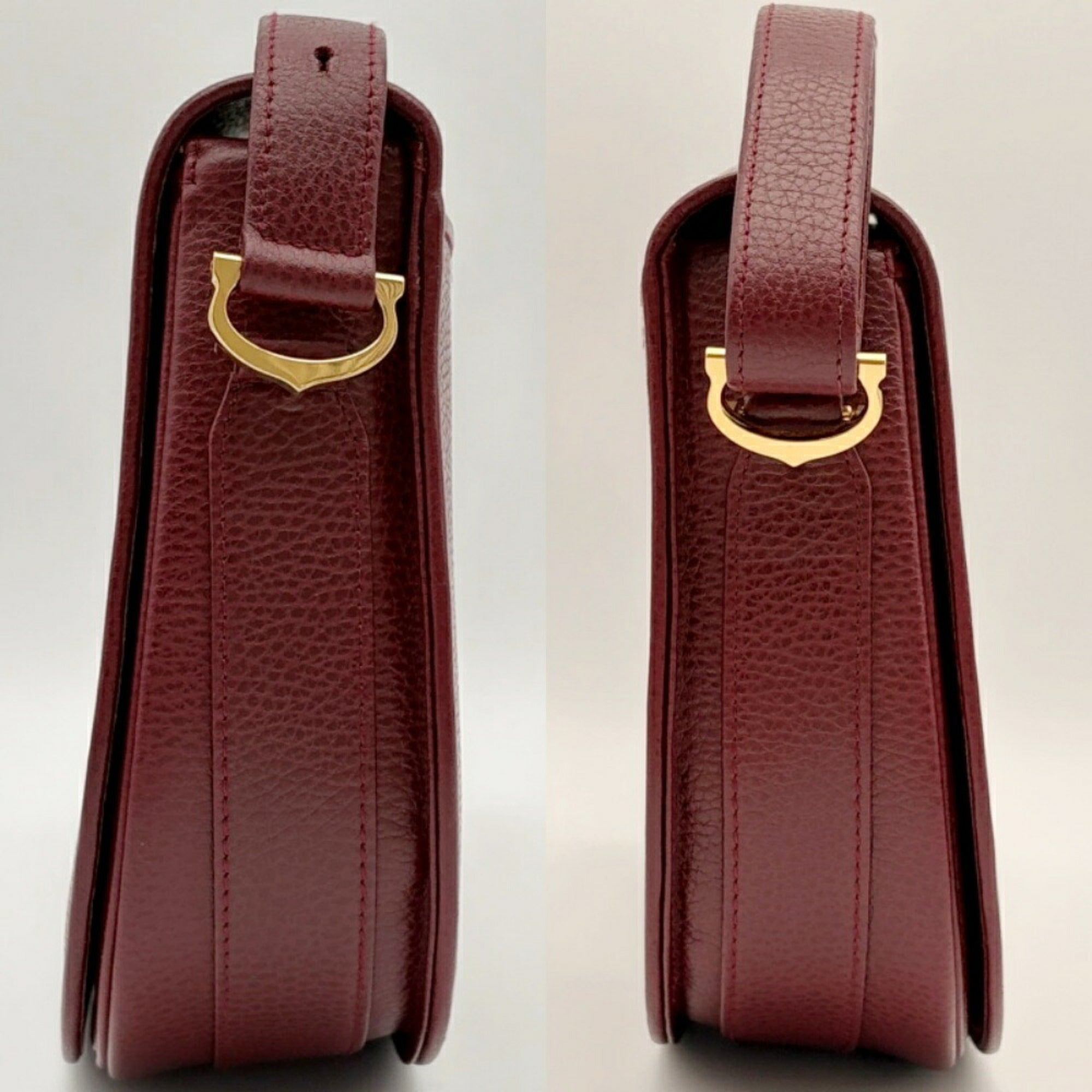 Cartier Bordeaux Leather Shoulder Bag (Pre-Owned)