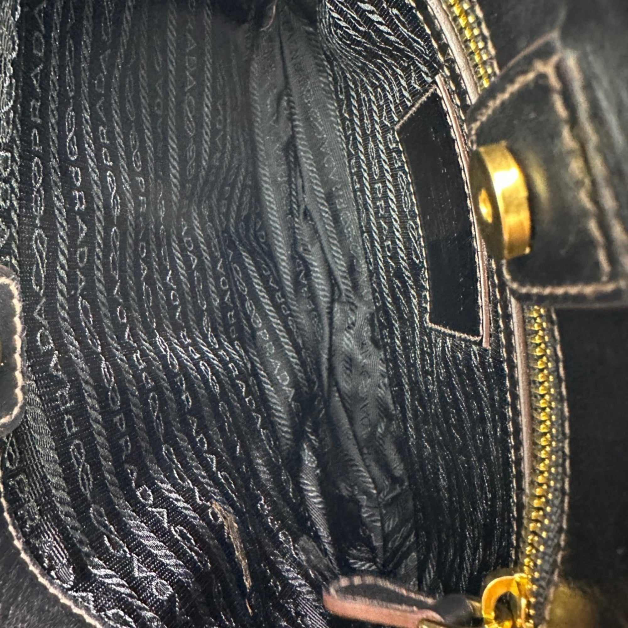 Prada Dark Brown Velvet Leather Handbag Shoulder Bag (Pre-Owned)