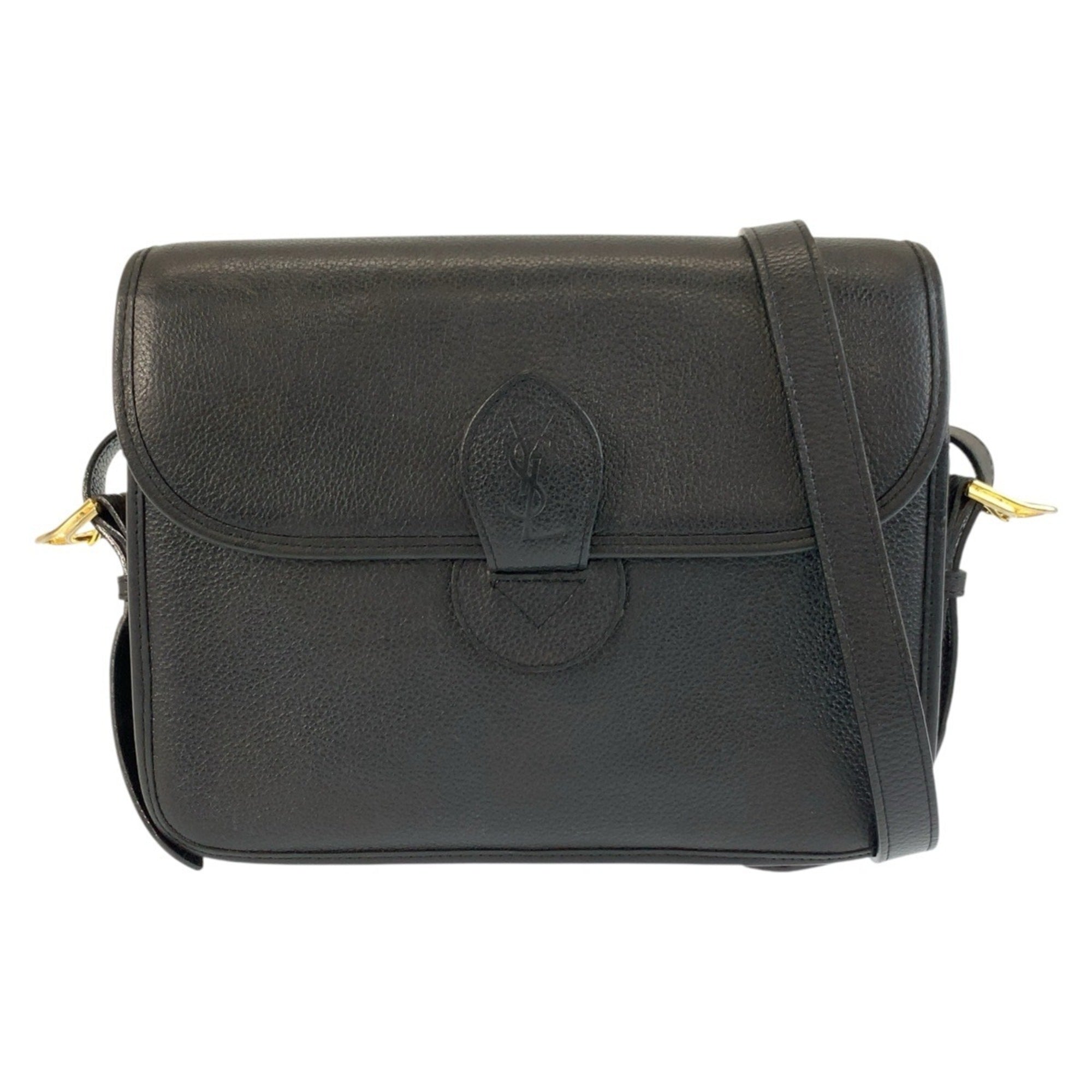 Yves Saint Laurent Black Leather Pochette Shoulder Bag (Pre-Owned)