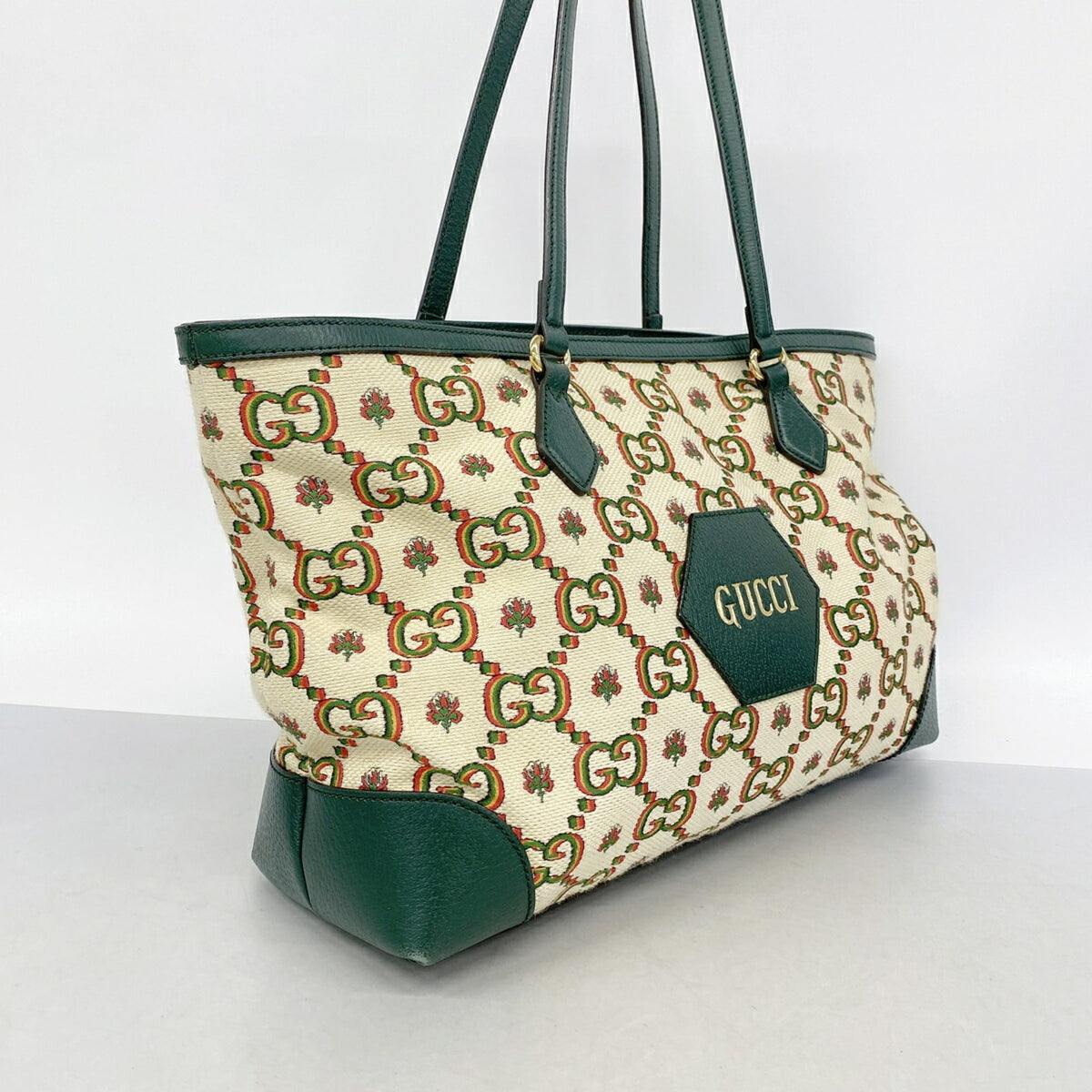 Gucci Green Canvas Tote Bag (Pre-Owned)