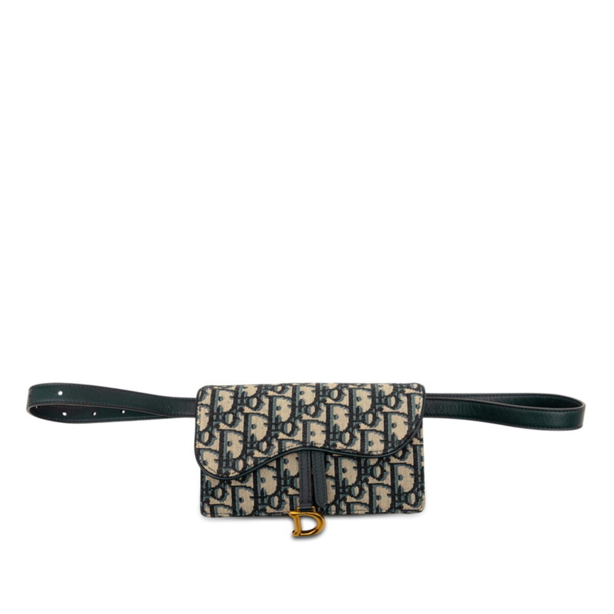 Christian Dior Trotter Beige Navy Canvas Leather Fanny Pack (Pre-Owned)