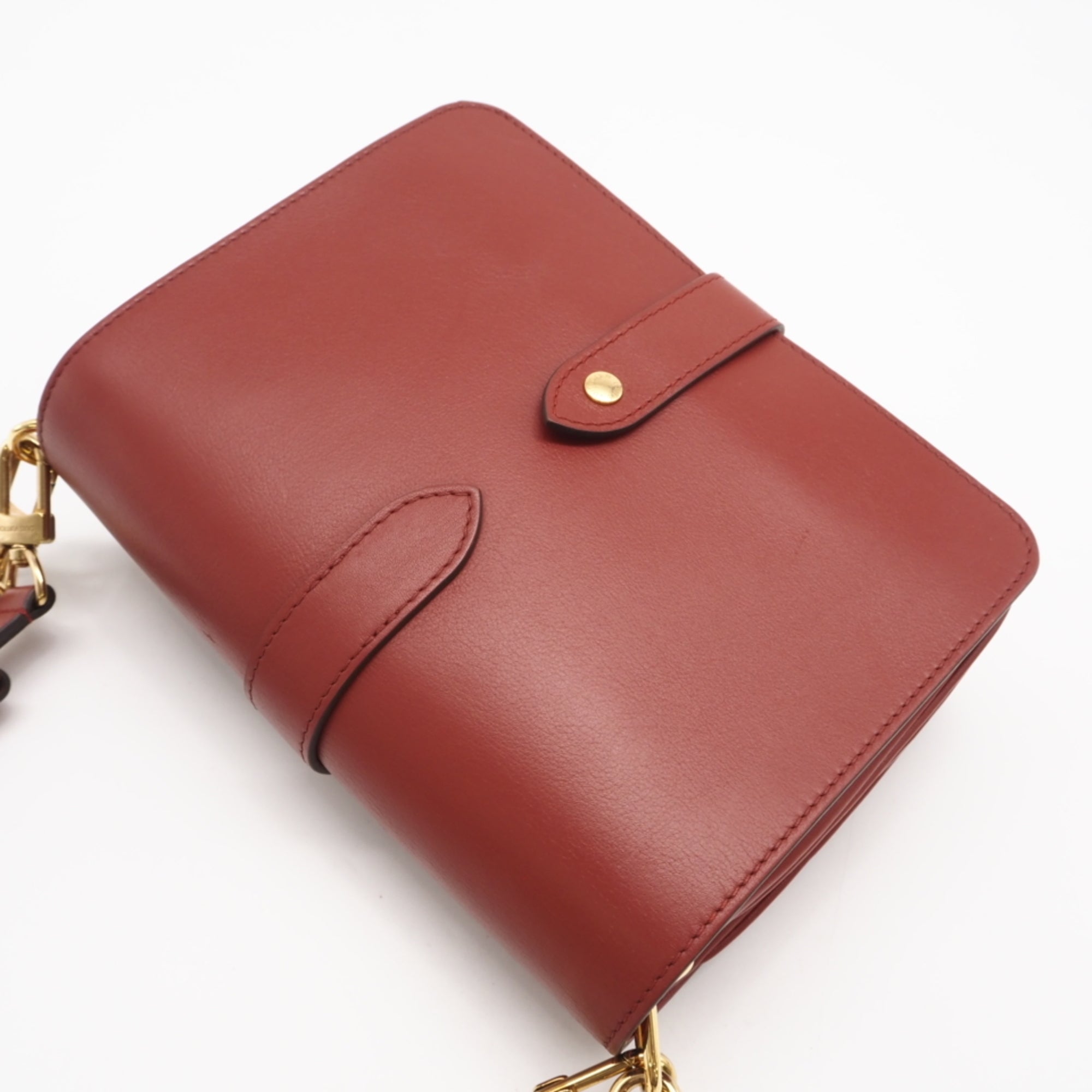 Louis Vuitton Brown Red Color Canvas Leather Shoulder Bag (Pre-Owned)