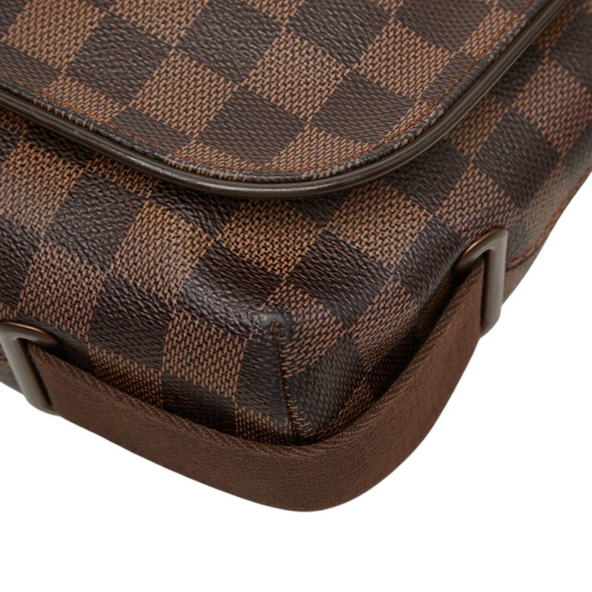 Louis Vuitton Brown Pvc Leather Messenger Bag Shoulder Bag (Pre-Owned)