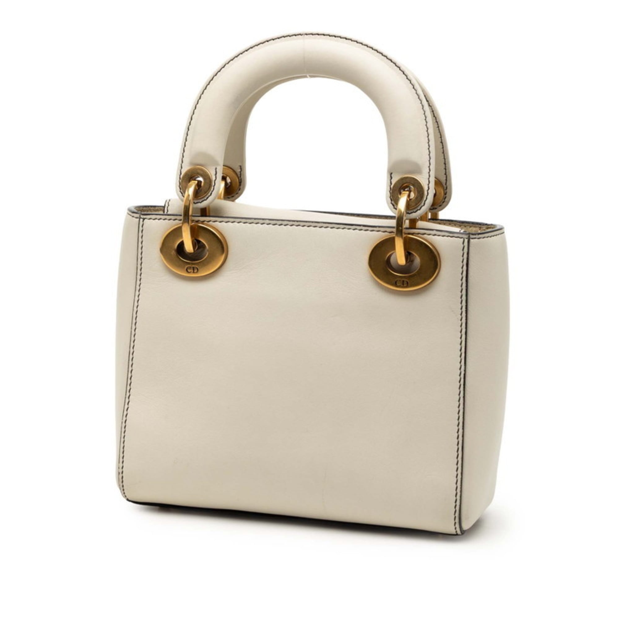 Christian Dior Off-White Leather Handbag Shoulder Bag (Pre-Owned)