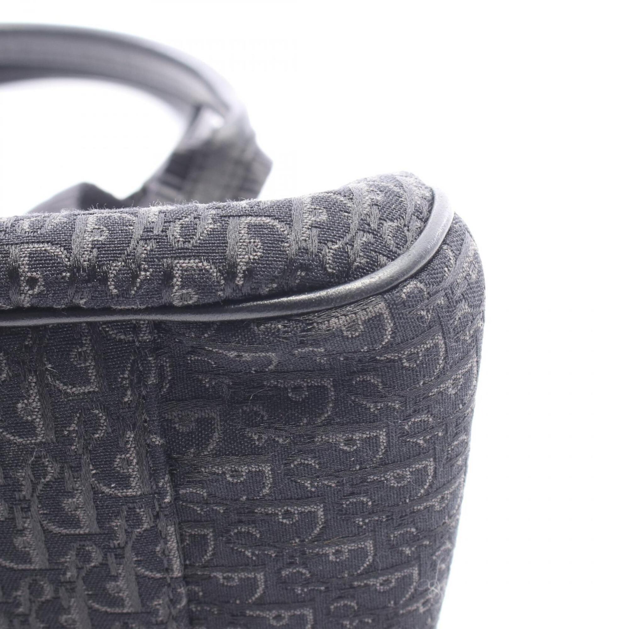 Christian Dior Black Canvas Leather Handbag Tote Bag (Pre-Owned)