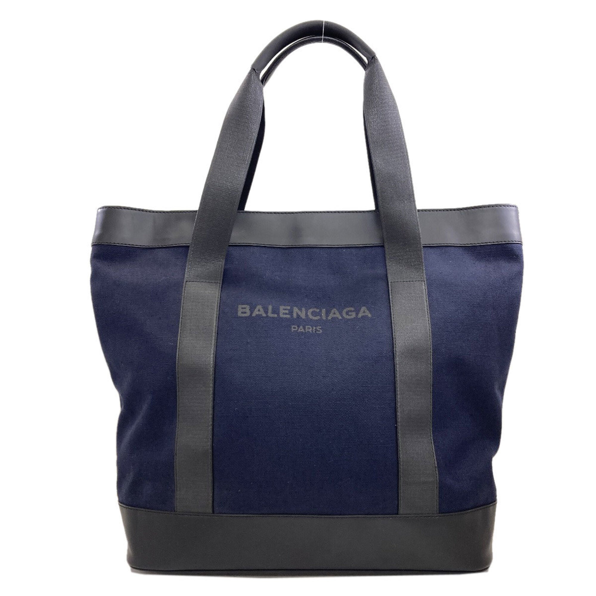 Balenciaga Black Navy Canvas Tote Bag (Pre-Owned)