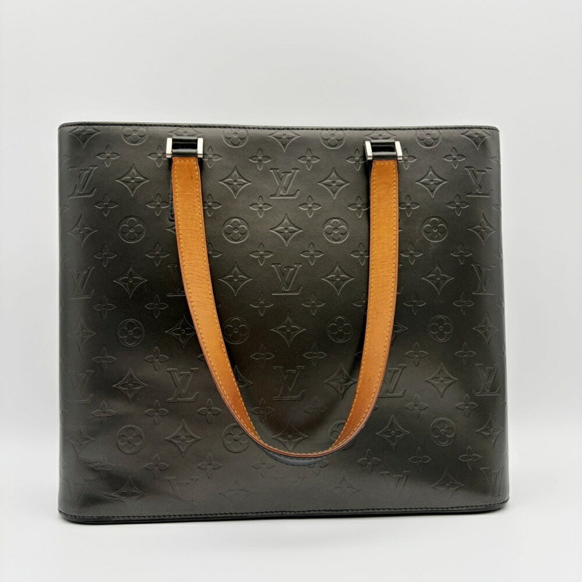 Louis Vuitton Noir Monogram Leather Tote Bag (Pre-Owned)