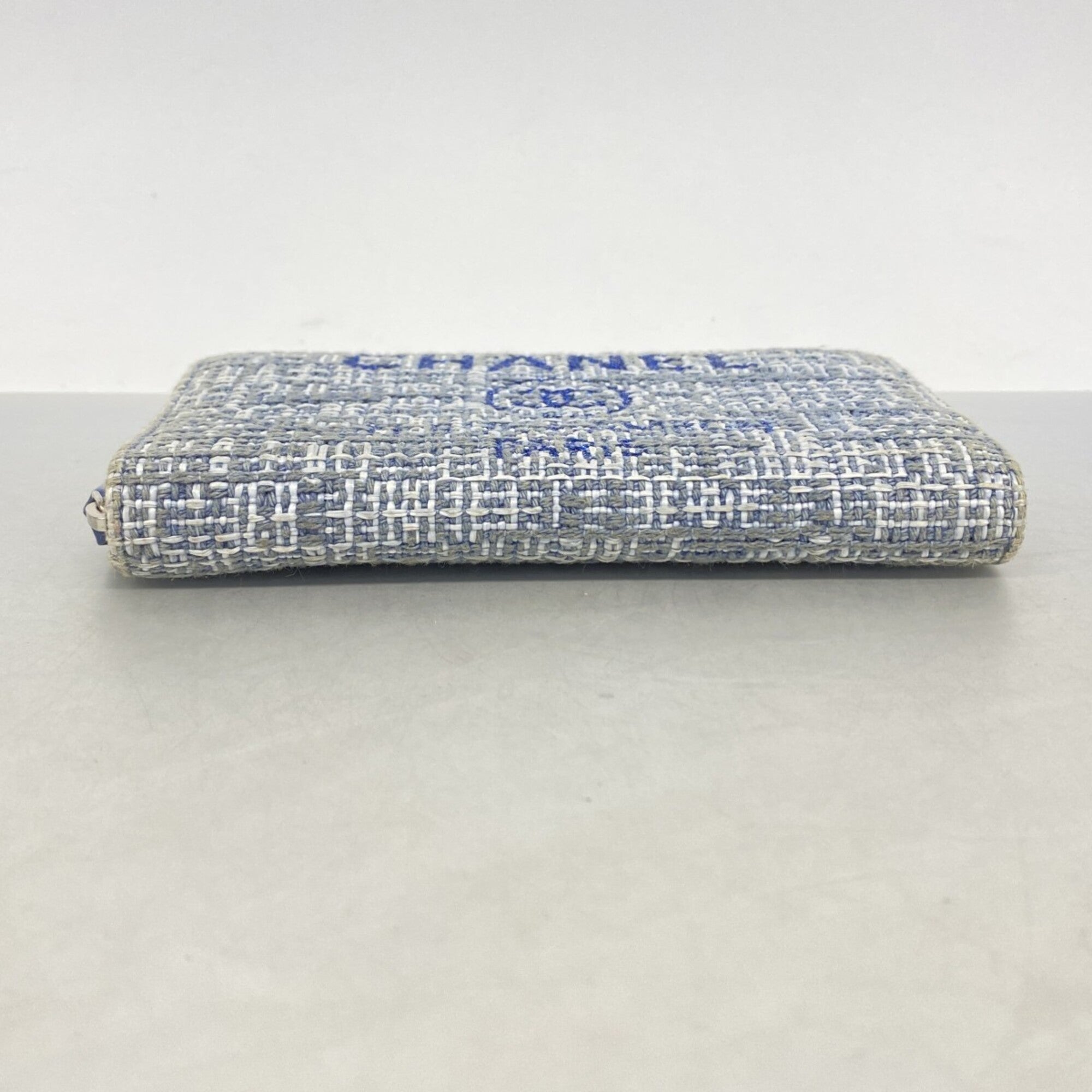 Chanel Blue Tweed Wallet (Bi-Fold) (Pre-Owned)