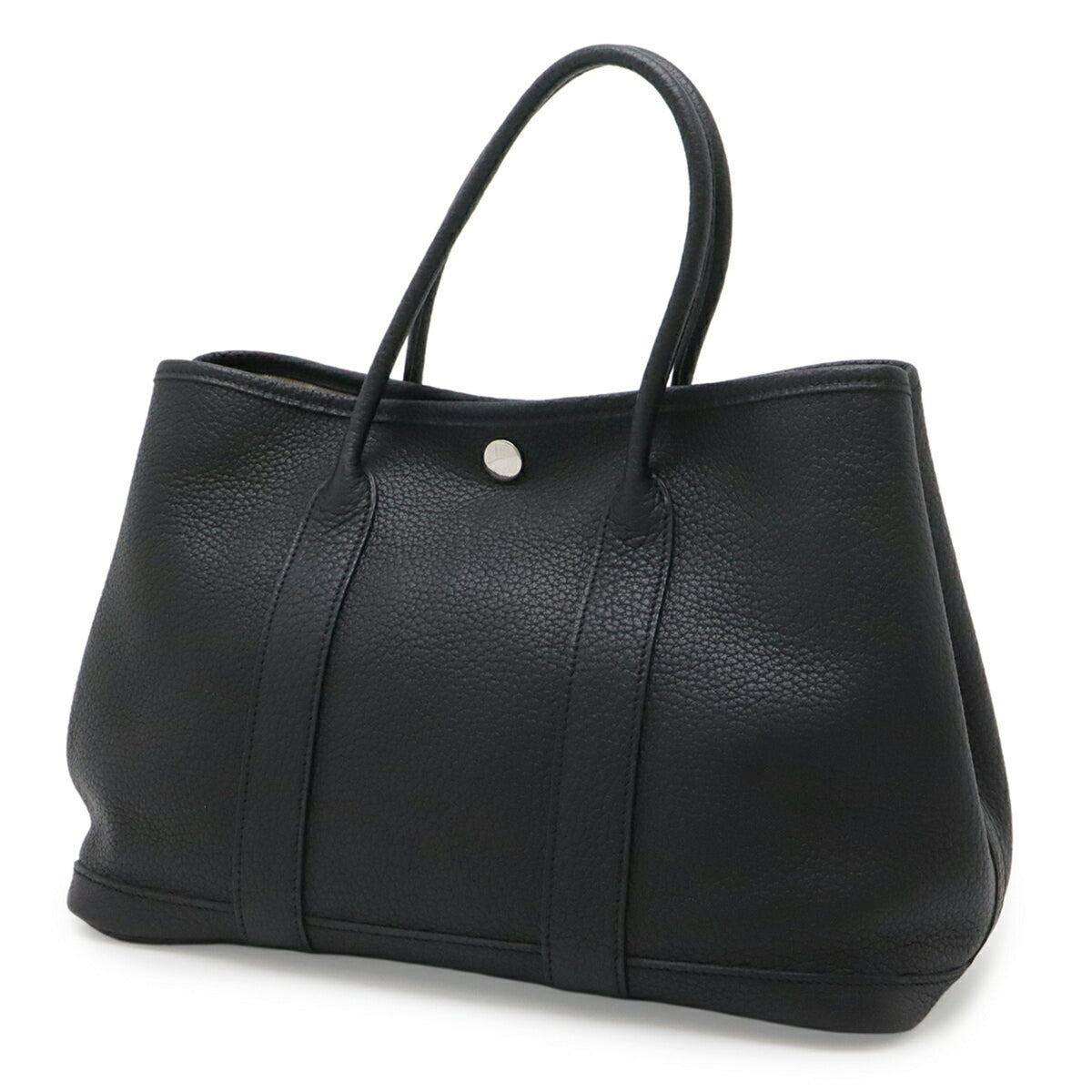 Hermes Black Negonda Leather Handbag Tote Bag (Pre-Owned)