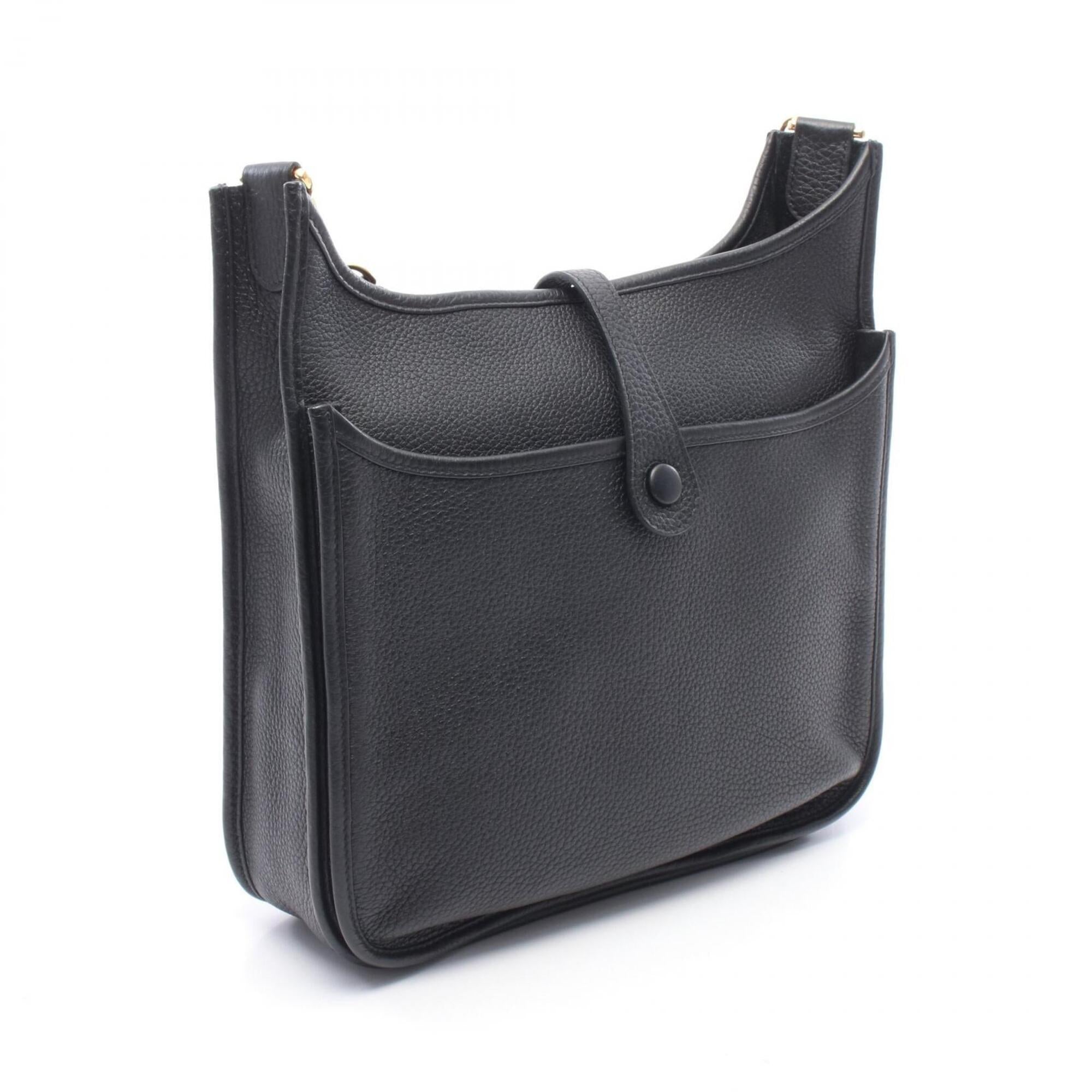 Hermes Black Taurillon Clemence Leather Leather Handbag Shoulder Bag (Pre-Owned)