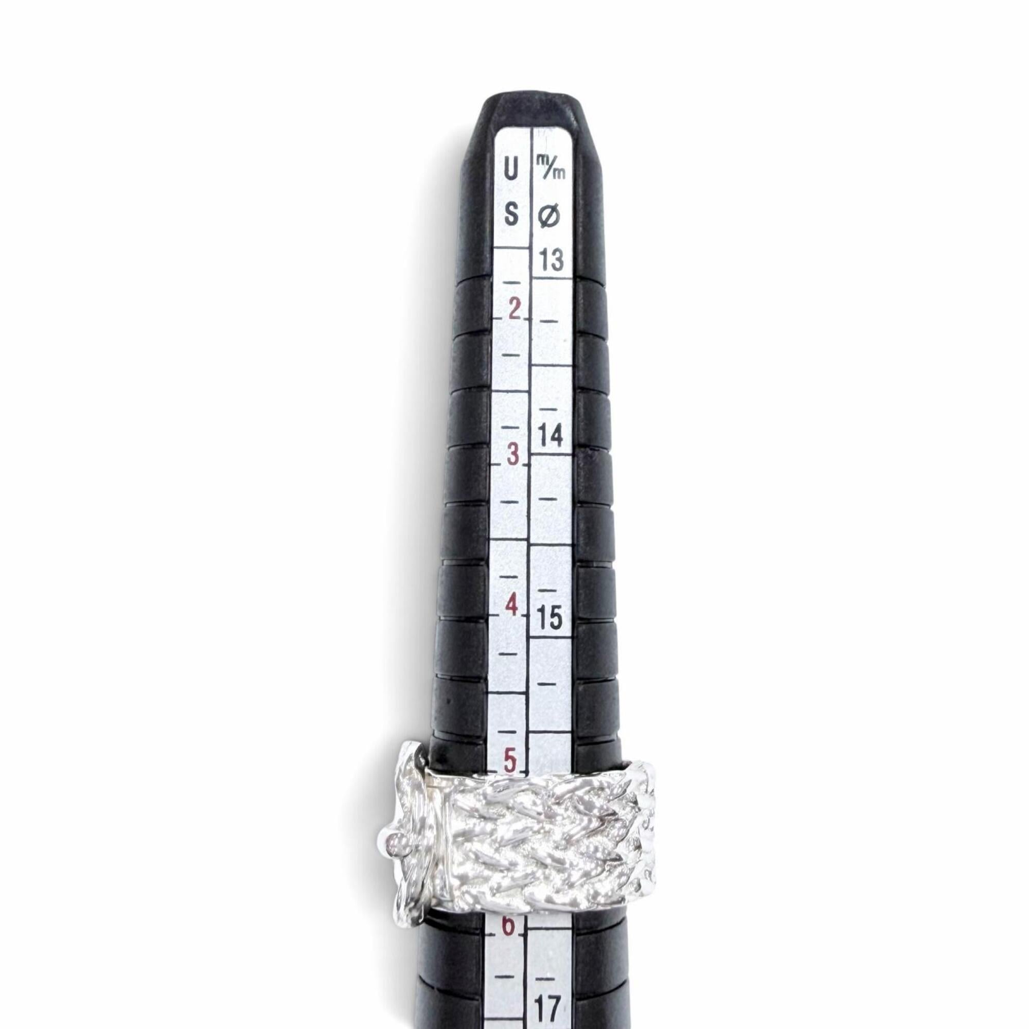 Hermes Silver Silver 925 Band Ring (Pre-Owned)