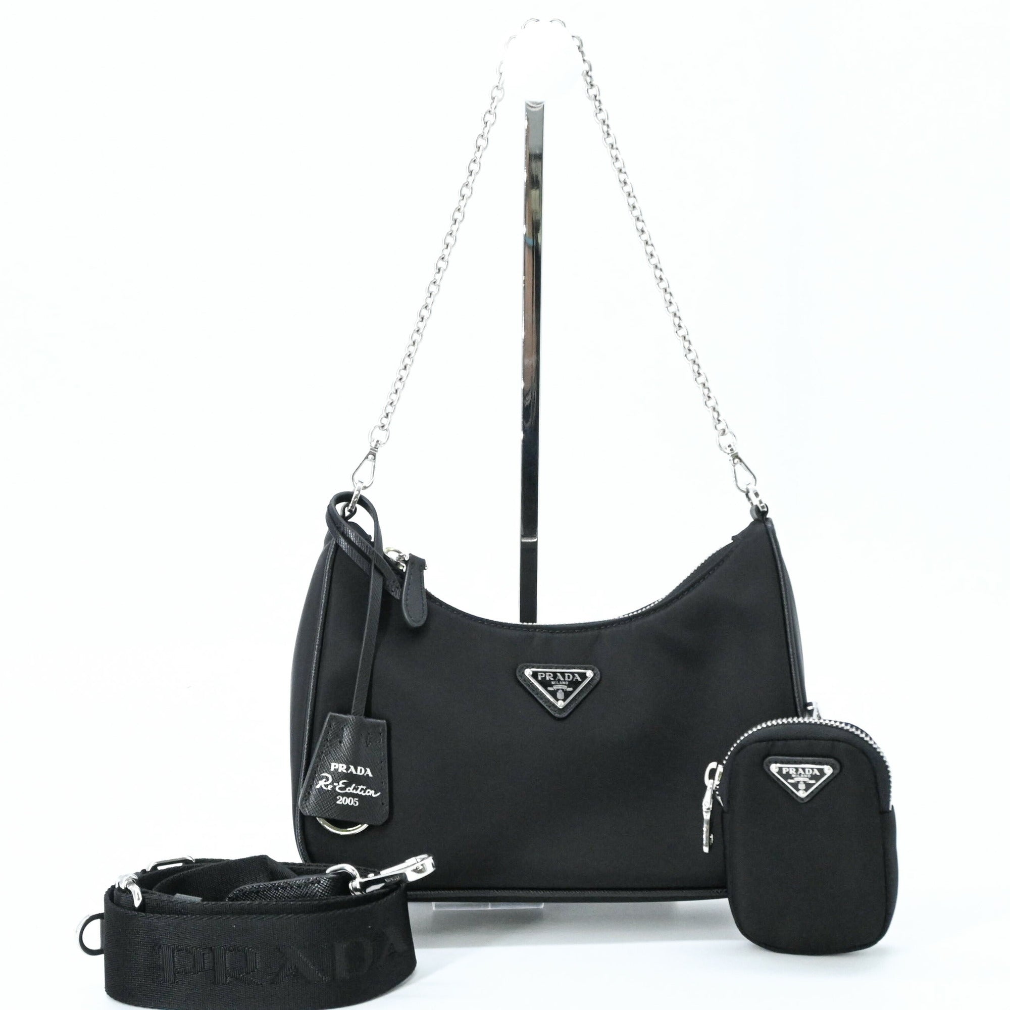 Prada Black Nylon Handbag Shoulder Bag (Pre-Owned)
