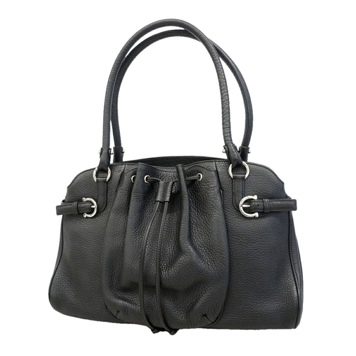 Salvatore Ferragamo Black Leather Handbag (Pre-Owned)