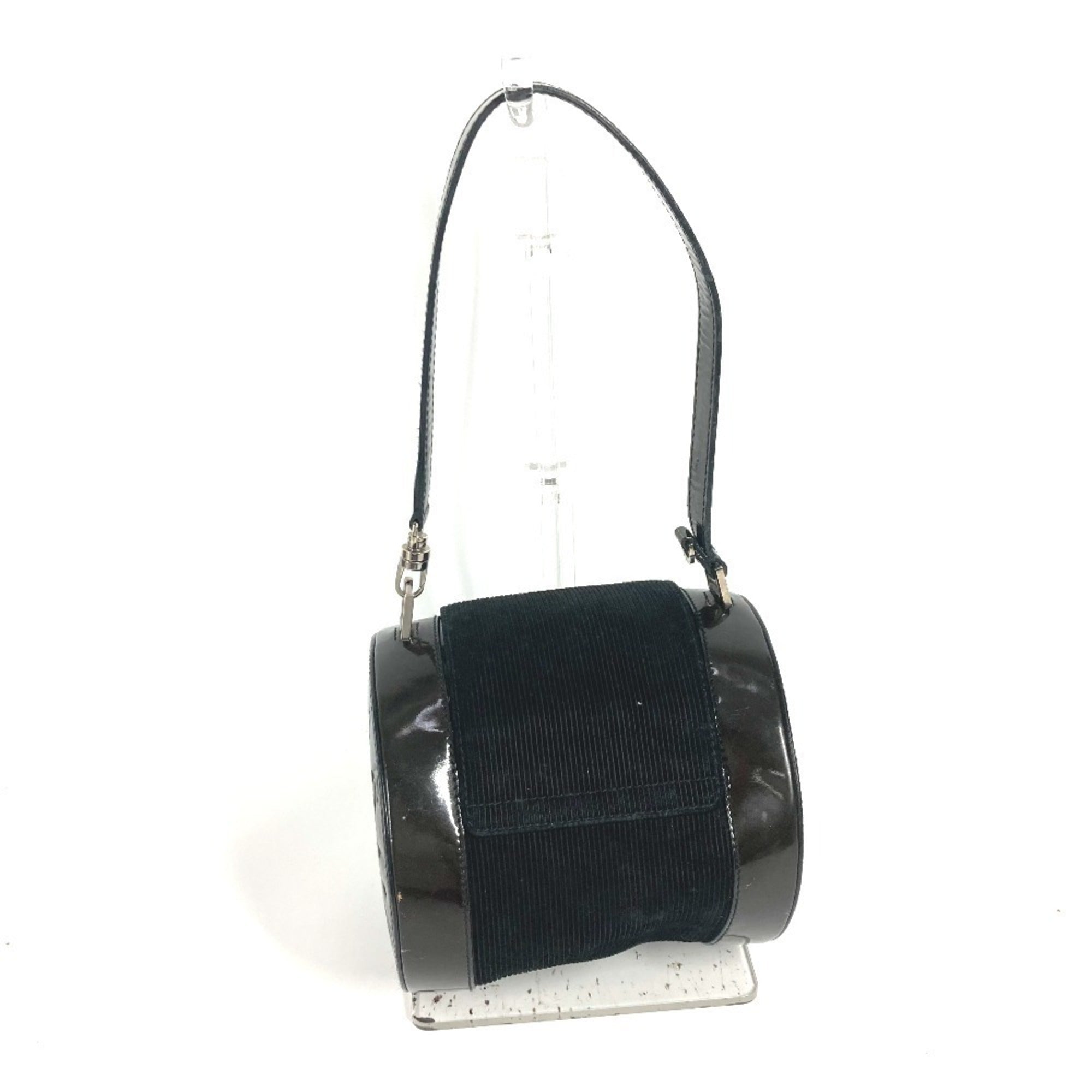 Bvlgari B.Zero1 Black Suede Leather Handbag Shoulder Bag (Pre-Owned)
