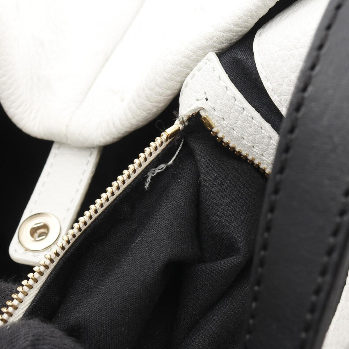 Jimmy Choo Black White Leather Handbag Tote Bag (Pre-Owned)