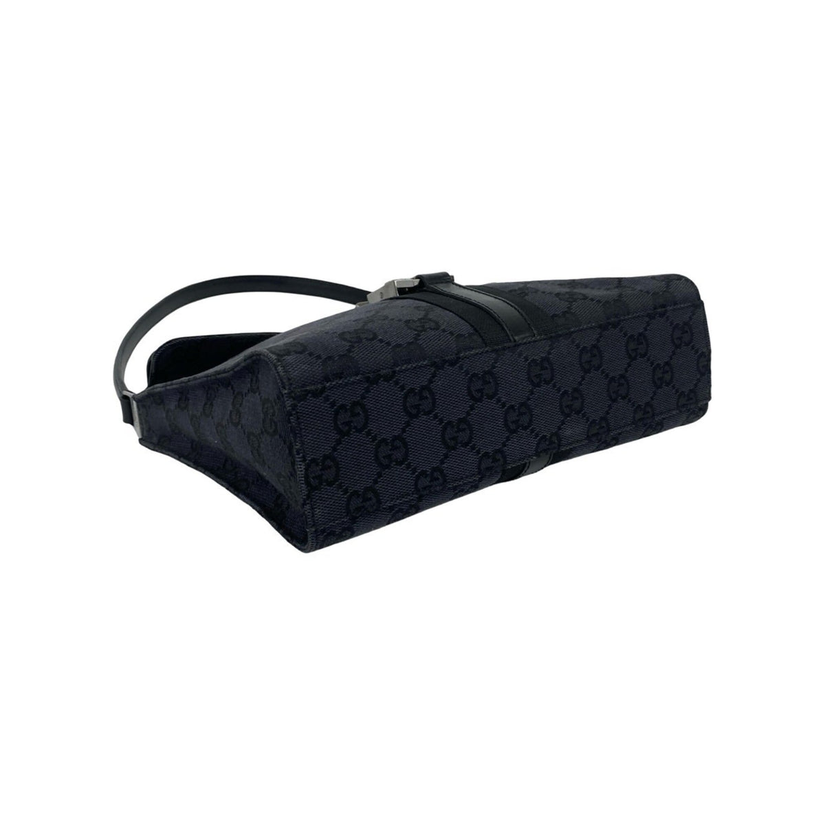 Gucci Black Canvas Leather Handbag Shoulder Bag (Pre-Owned)