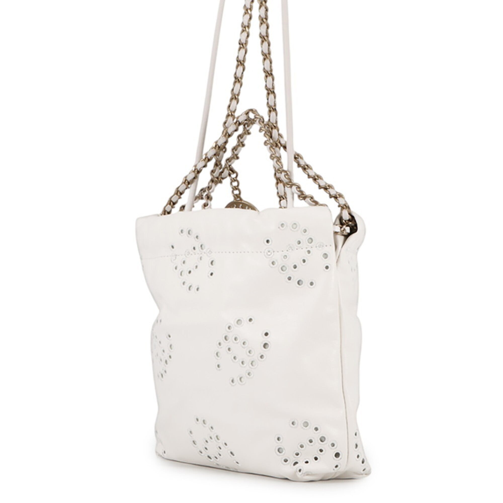 Chanel White Leather Handbag (Pre-Owned)