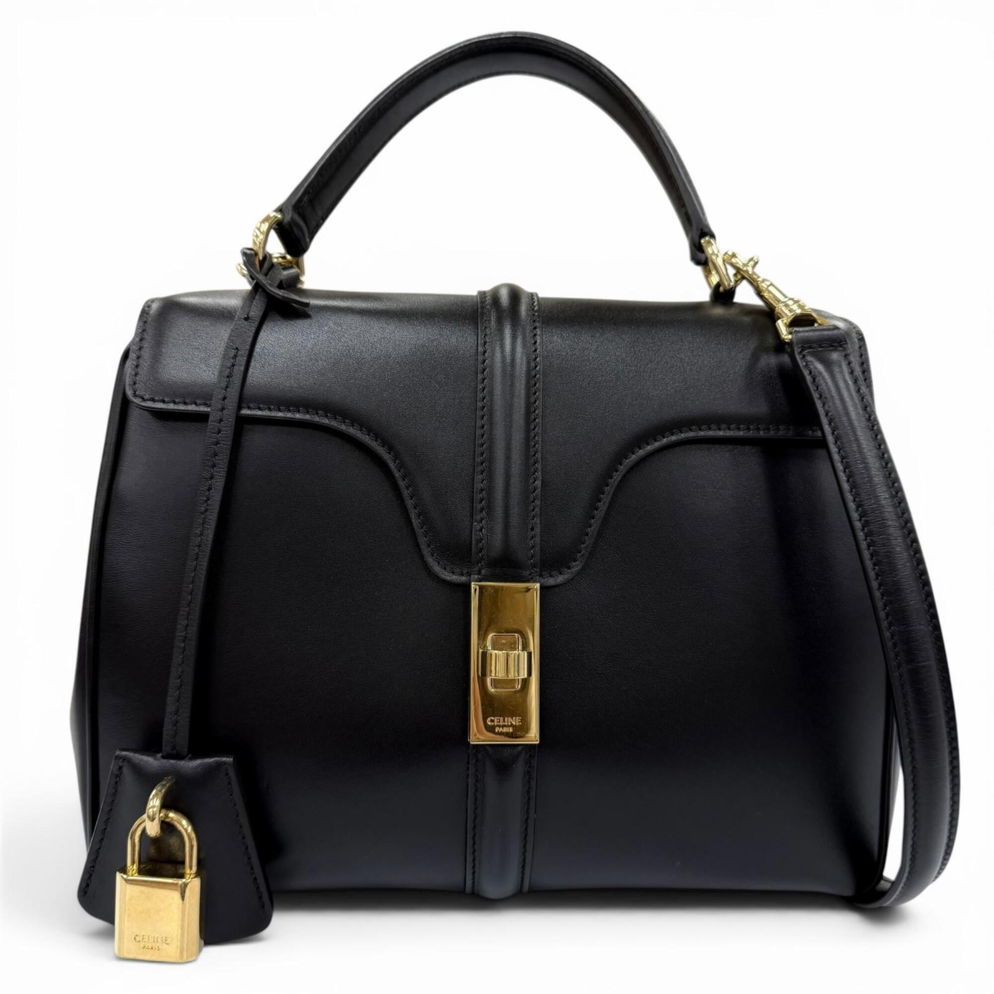 Celine Black Leather Handbag Shoulder Bag (Pre-Owned)