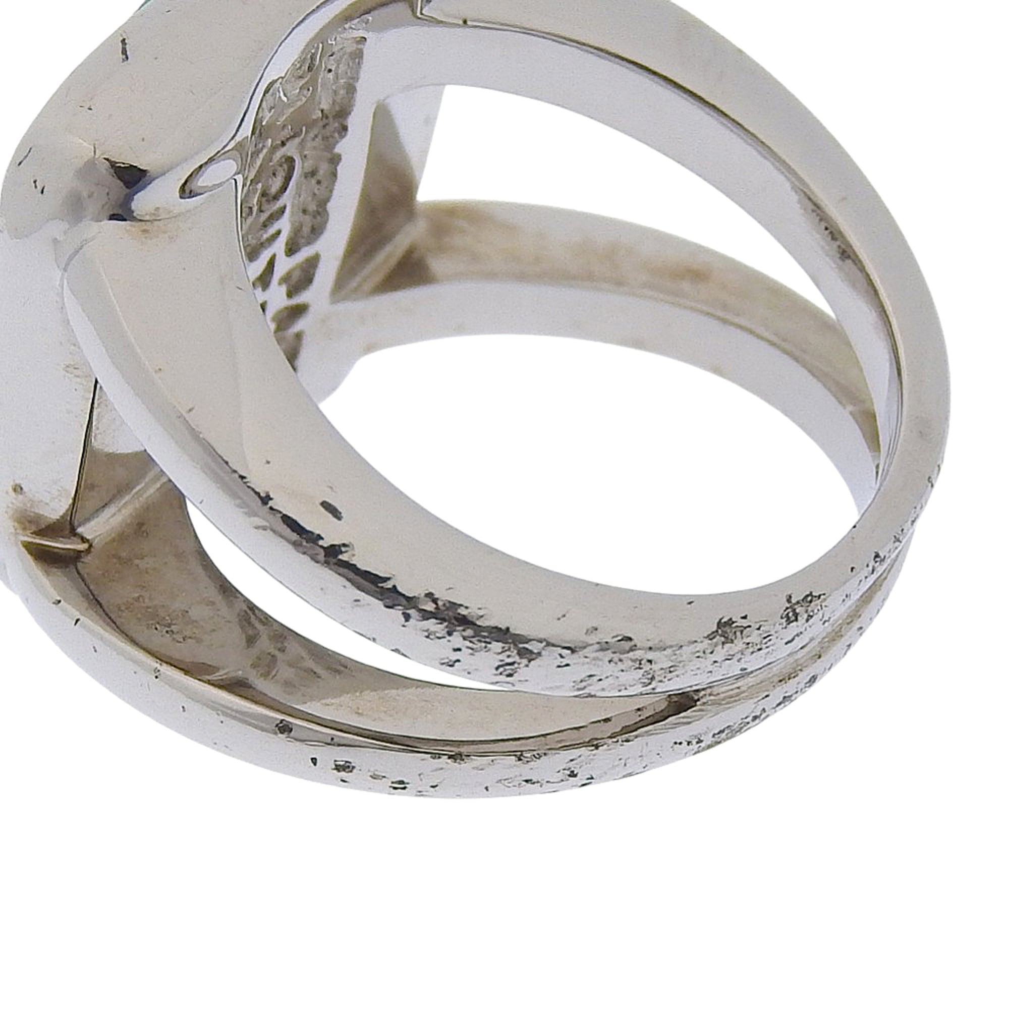 Hermes Silver 925 Band Ring (Pre-Owned)