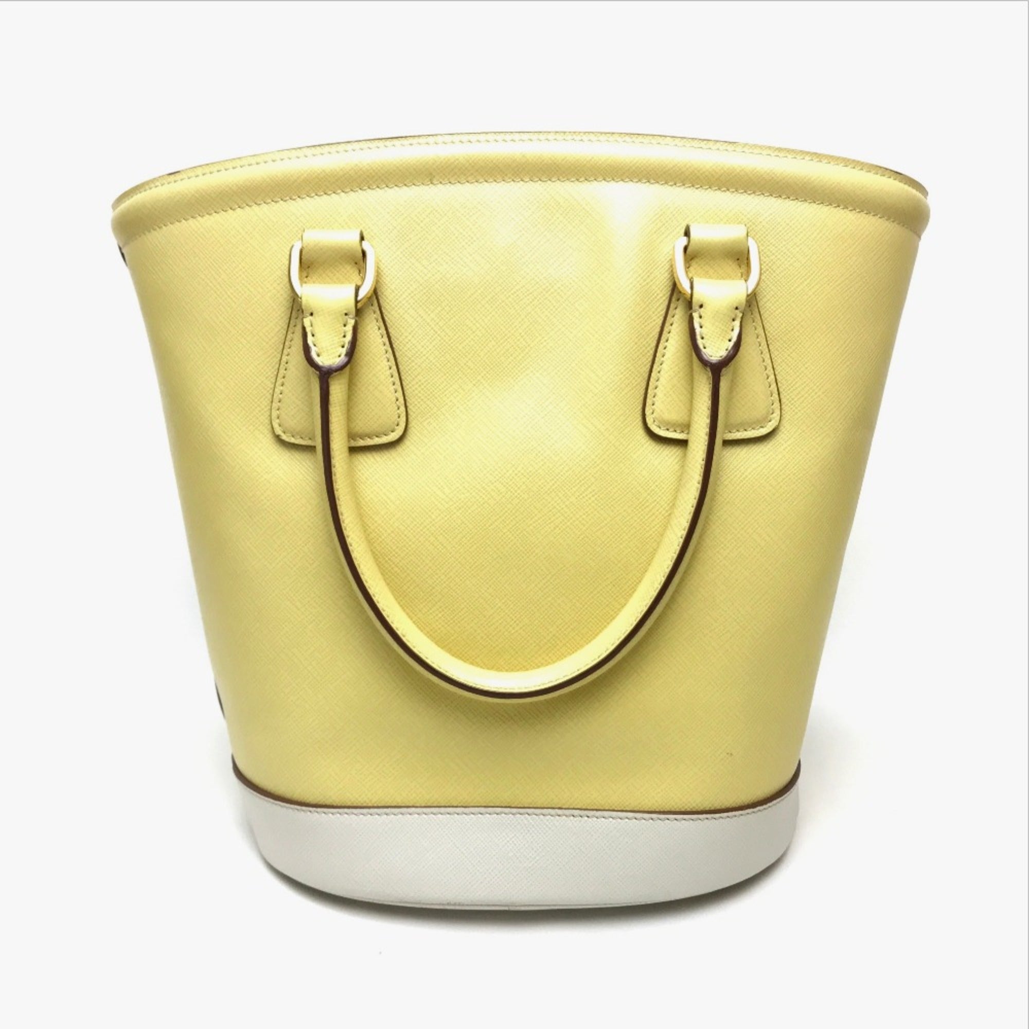 Prada Yellow Leather Shoulder Bag (Pre-Owned)