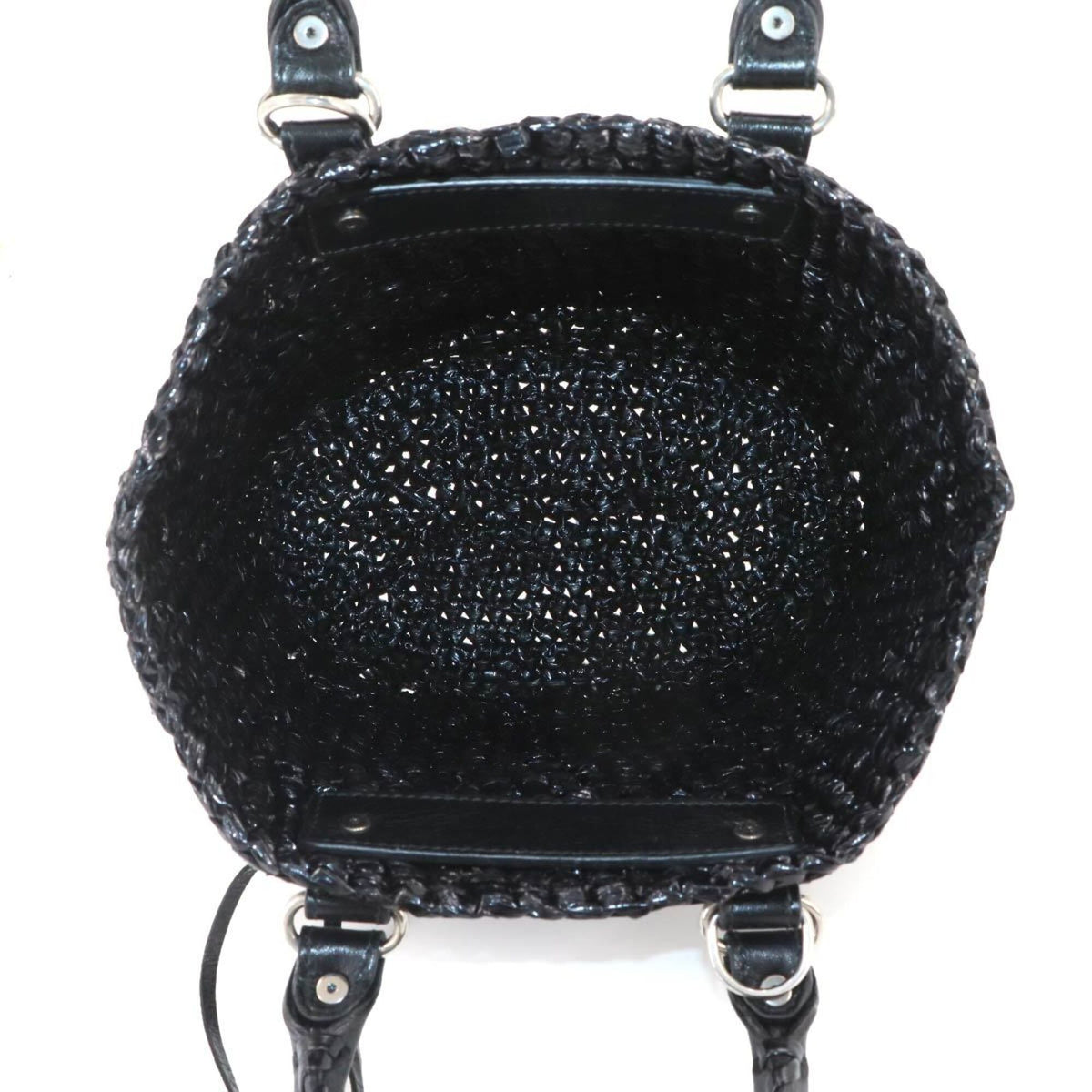 Balenciaga Black Polypropylene Leather Basket Handbag (Pre-Owned)