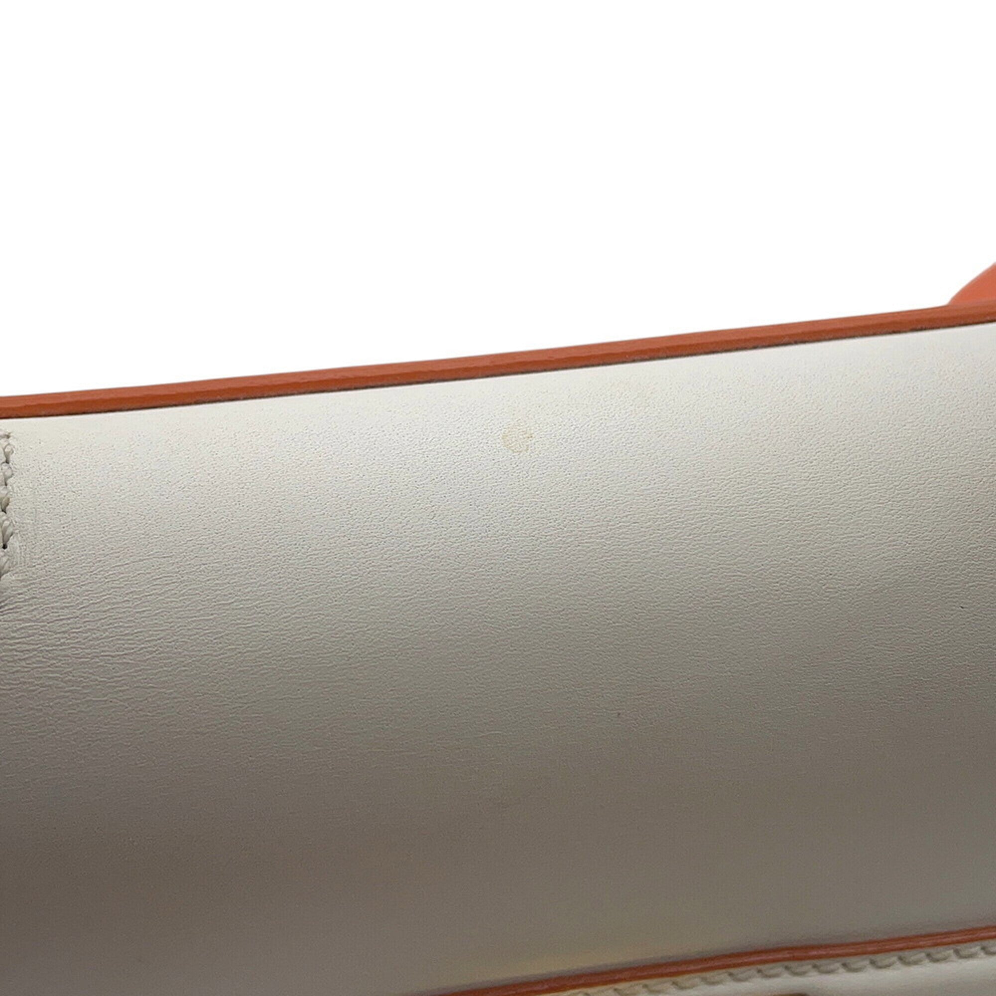 Salvatore Ferragamo Gancini Light Pink Orange White Leather Handbag (Pre-Owned)
