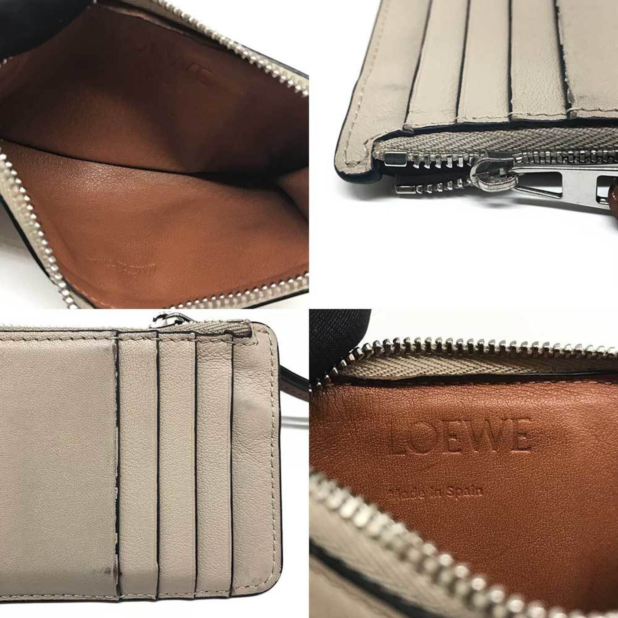 Loewe Beige Leather Coin Purse/Coin Case (Pre-Owned)
