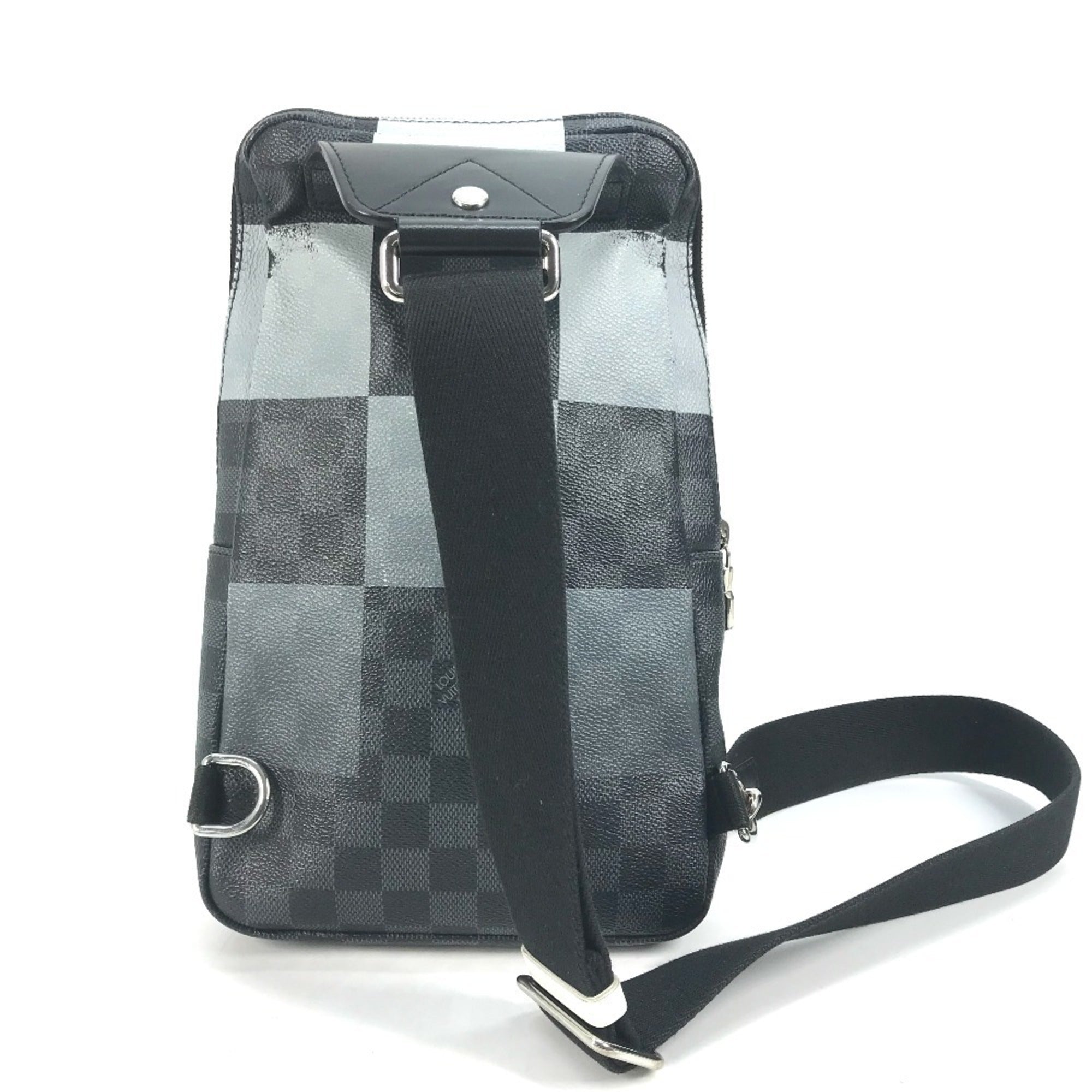 Louis Vuitton Black Galle Gray Canvas Shoulder Bag Sling Bag (Pre-Owned)