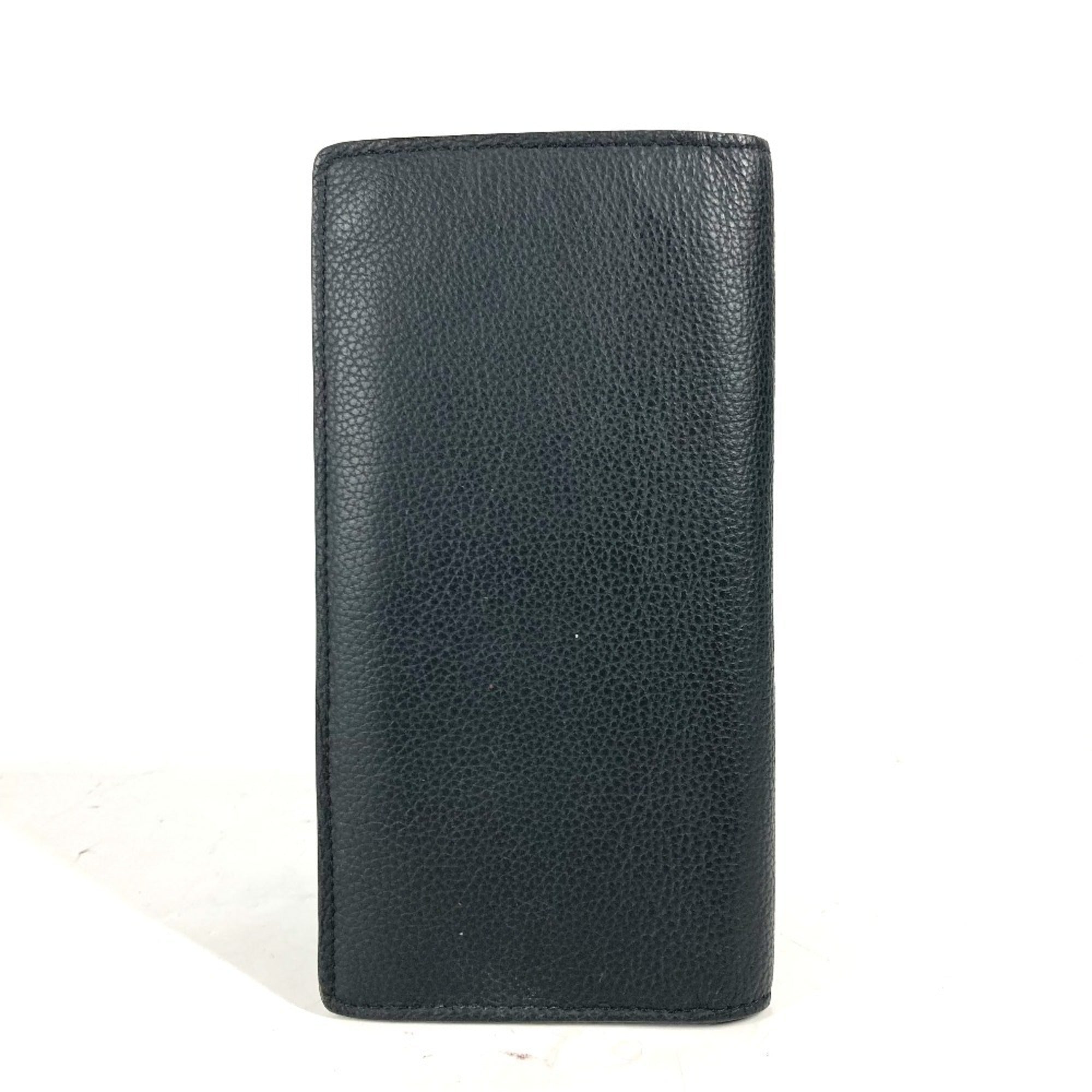 Louis Vuitton Black Leather Long Wallet (Bi-Fold) (Pre-Owned)