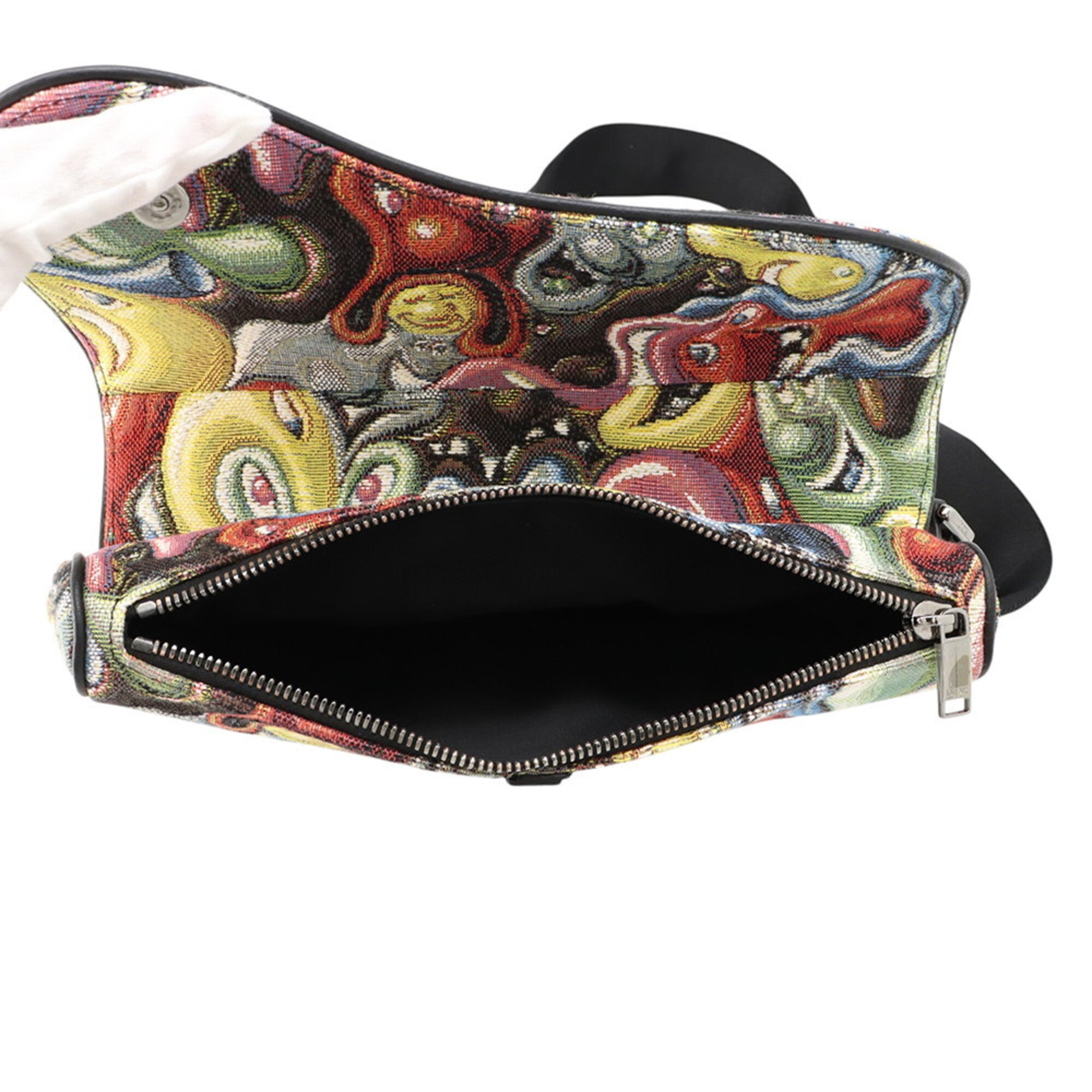 Christian Dior Multi-Color Canvas Leather Saddle Bag Sling Bag (Pre-Owned)