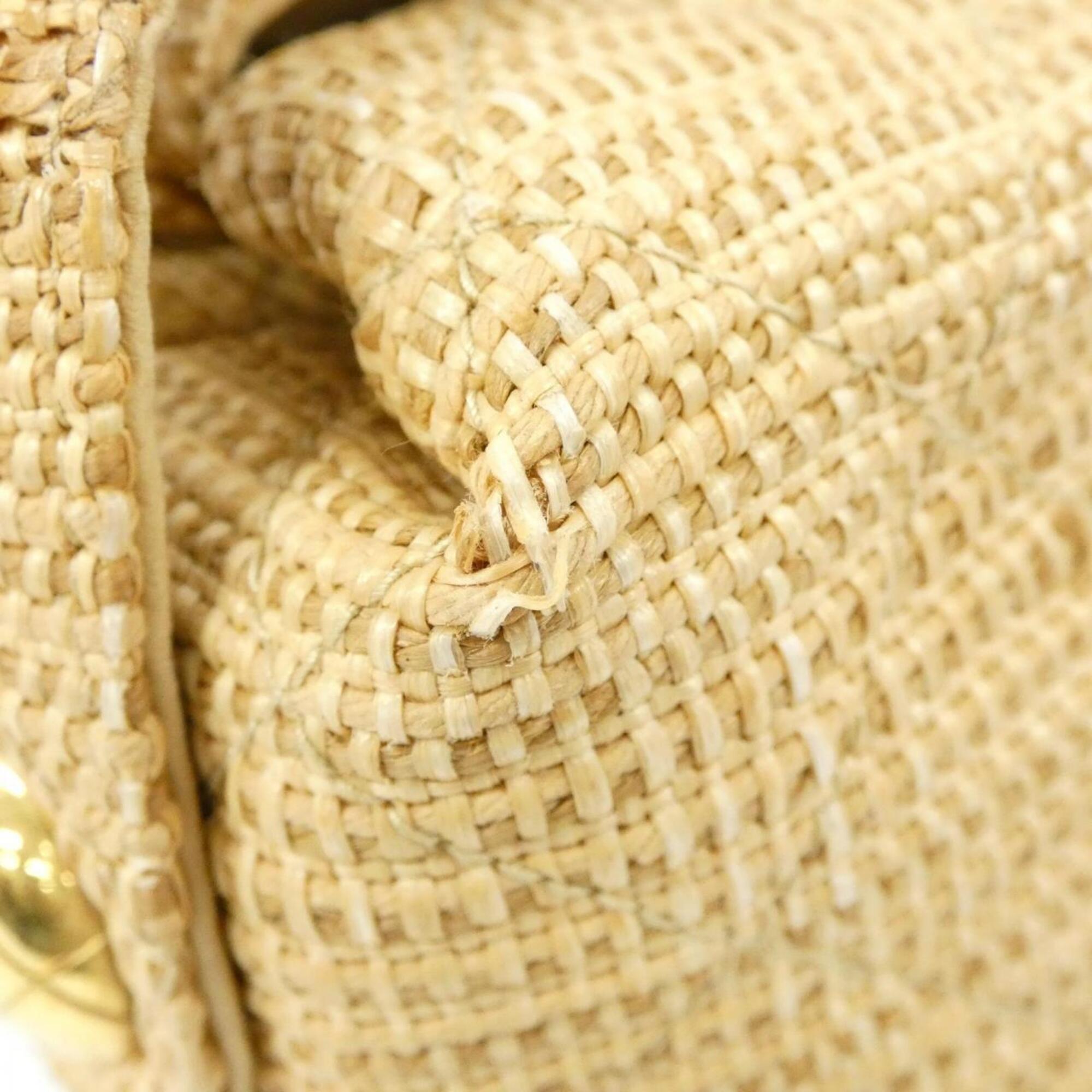 Chanel Beige Raffia Shoulder Bag (Pre-Owned)